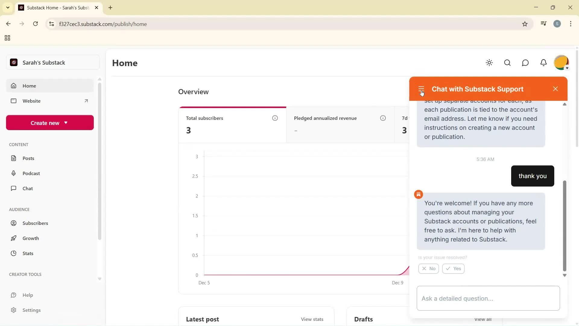 Help center screenshot