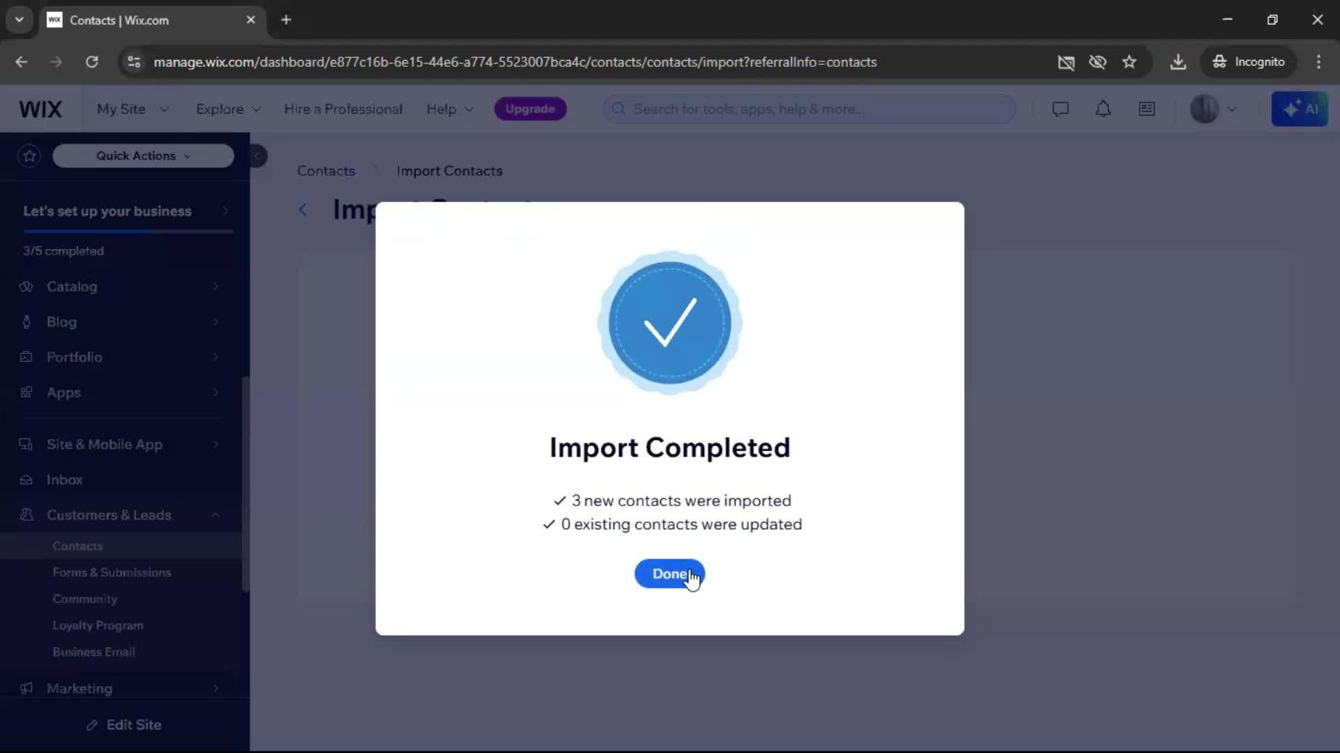 Importing data on Wix video thumbnail
