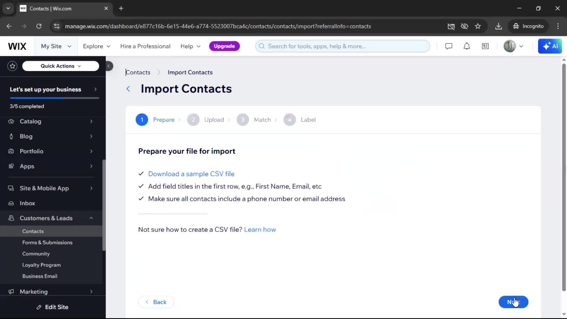 Importing data on Wix video thumbnail