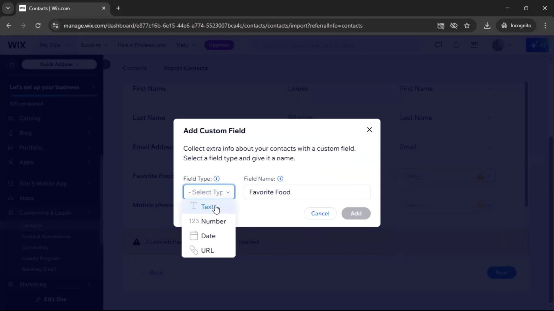 Importing data on Wix video thumbnail