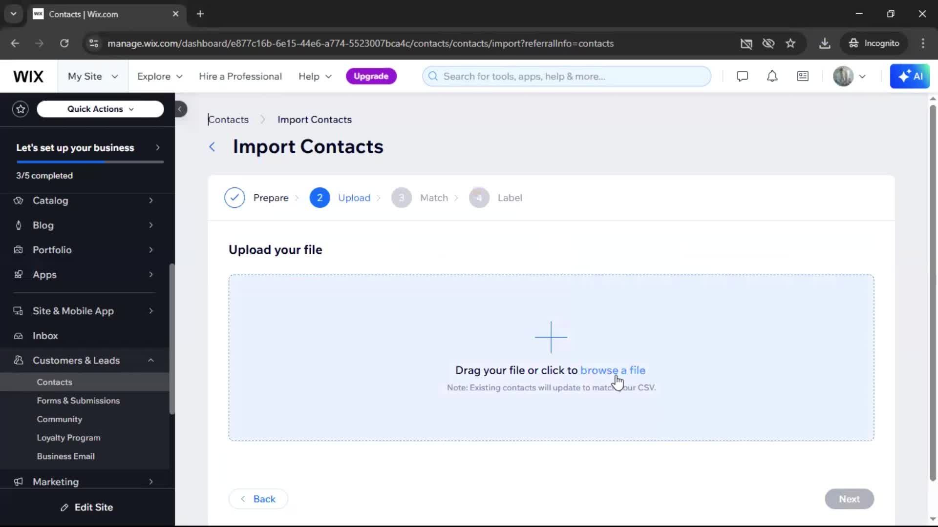 Importing data on Wix video thumbnail
