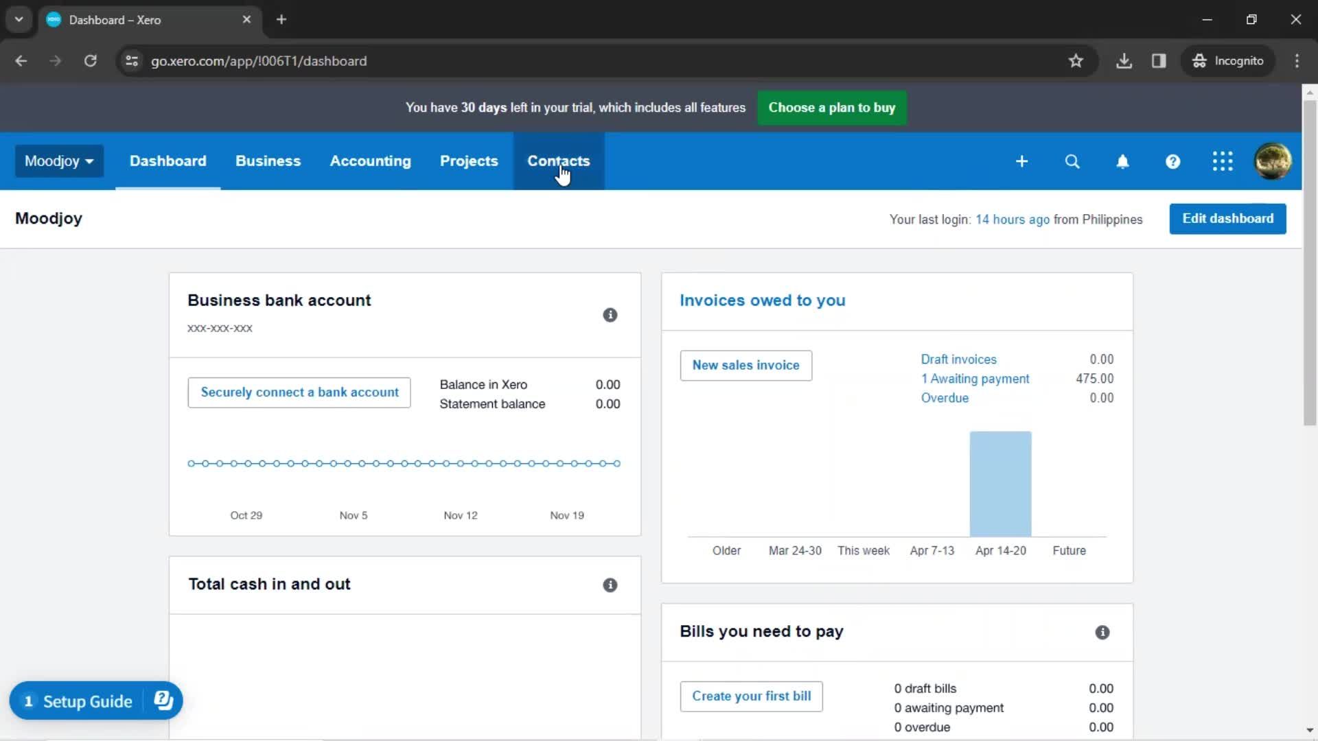 Importing contacts screenshot