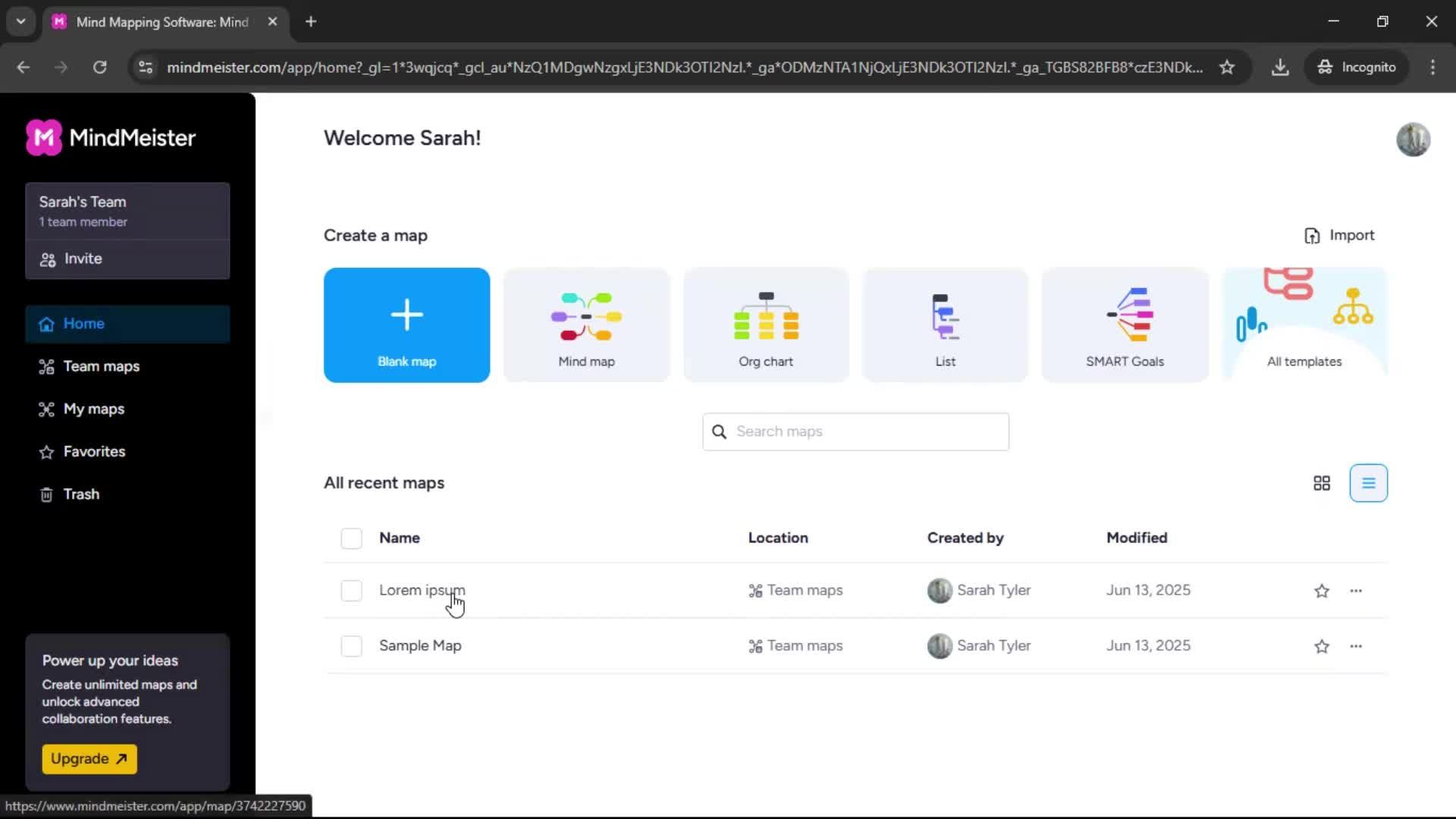 Importing data screenshot