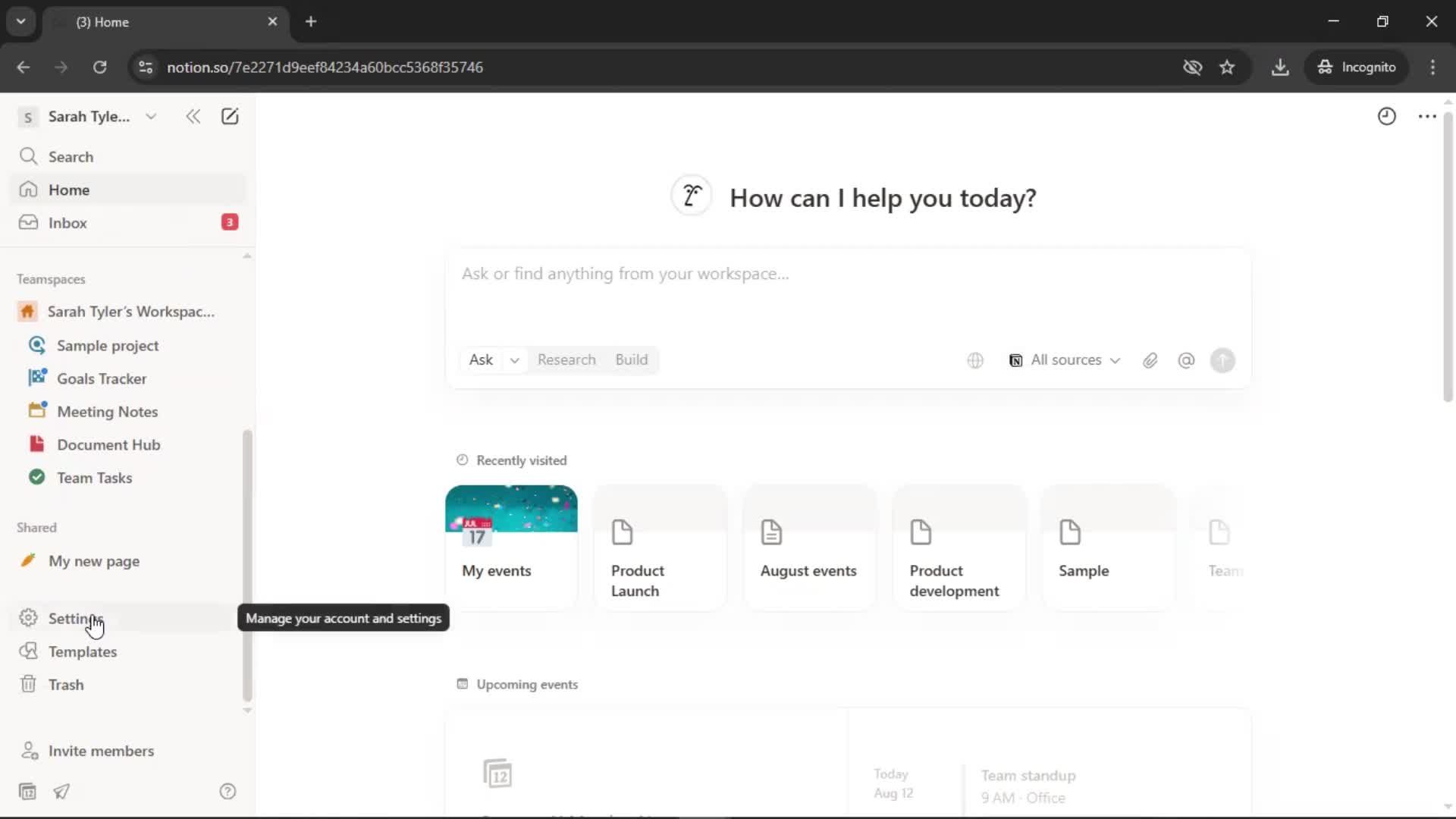 Importing screenshot