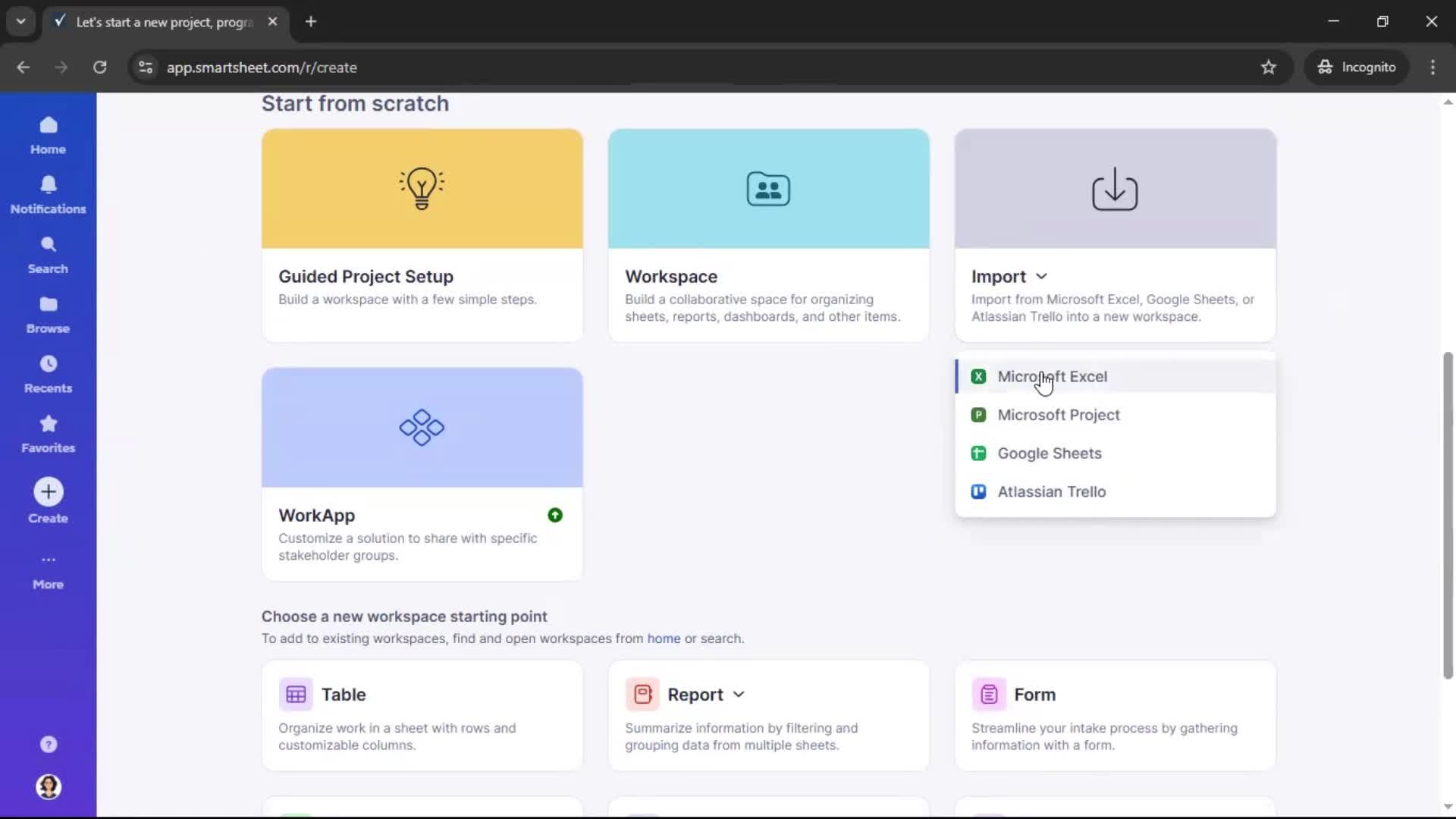 Importing data screenshot