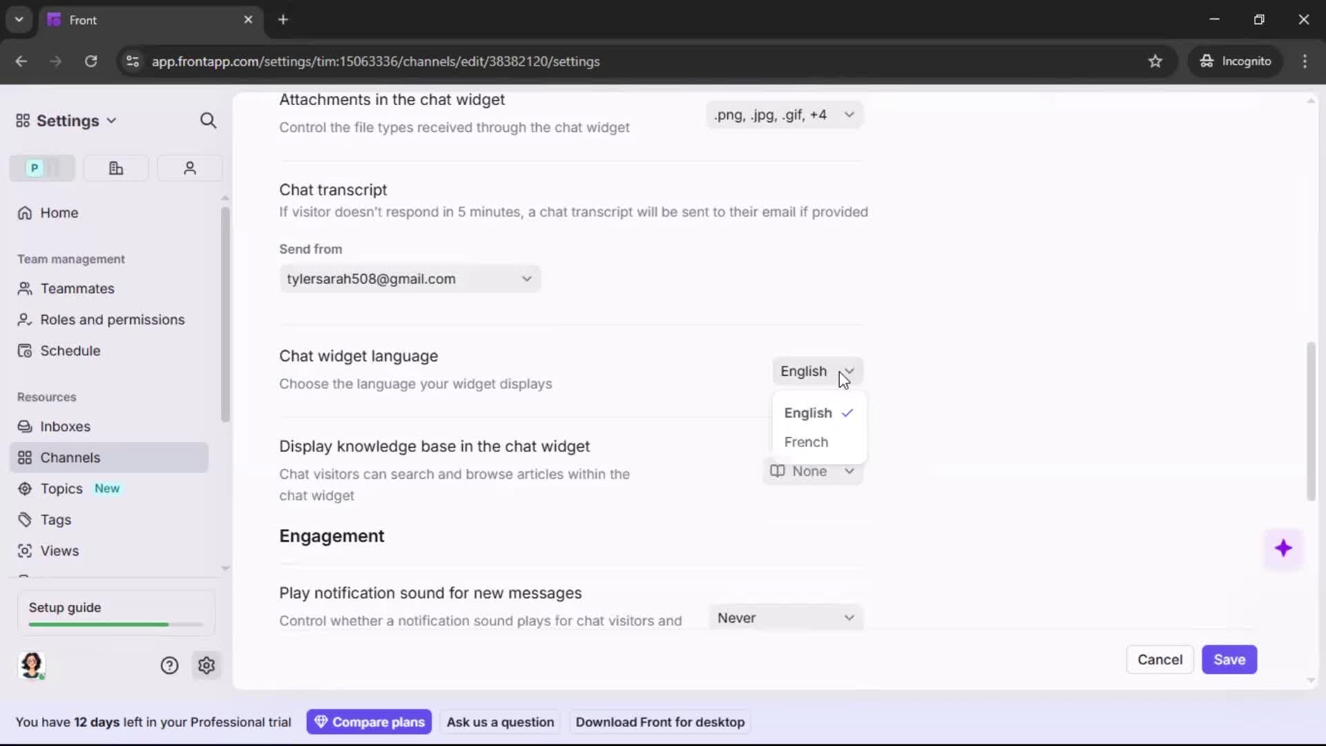Installing a widget screenshot