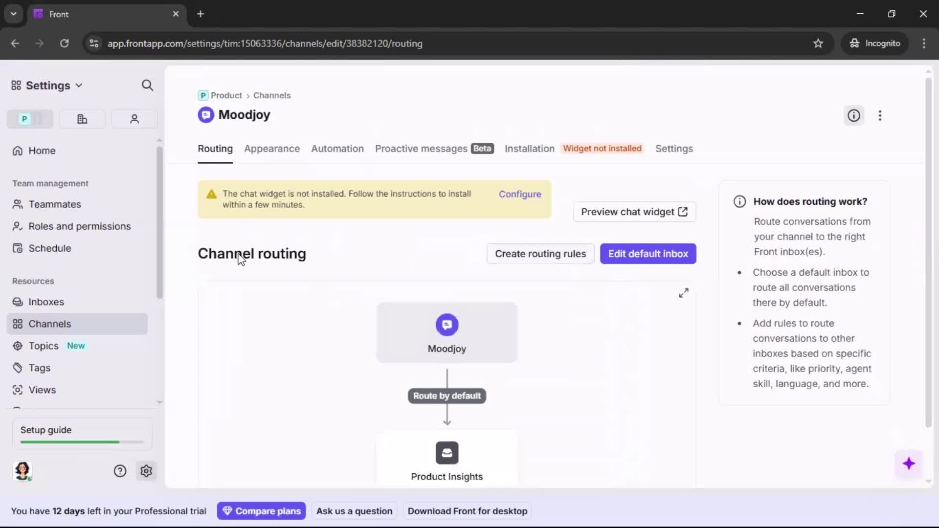 Installing a widget screenshot