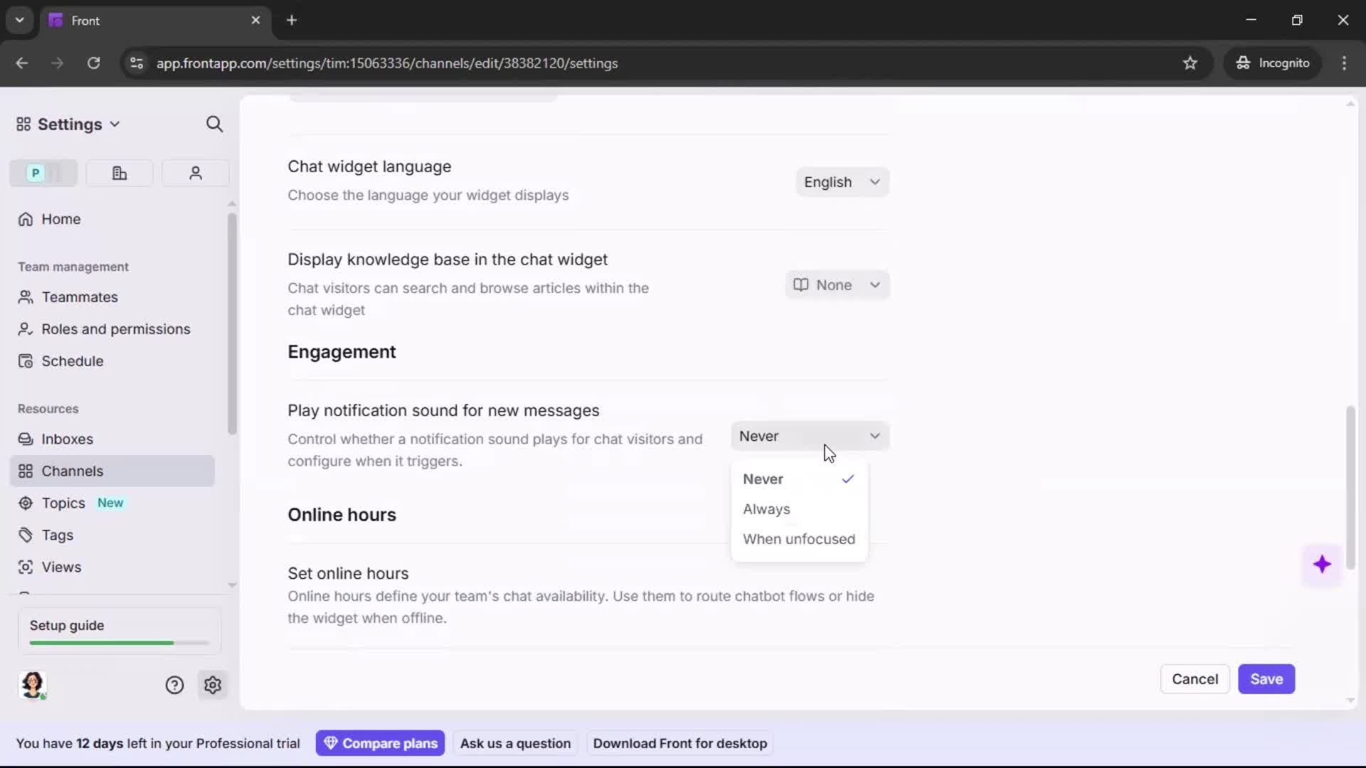 Installing a widget screenshot