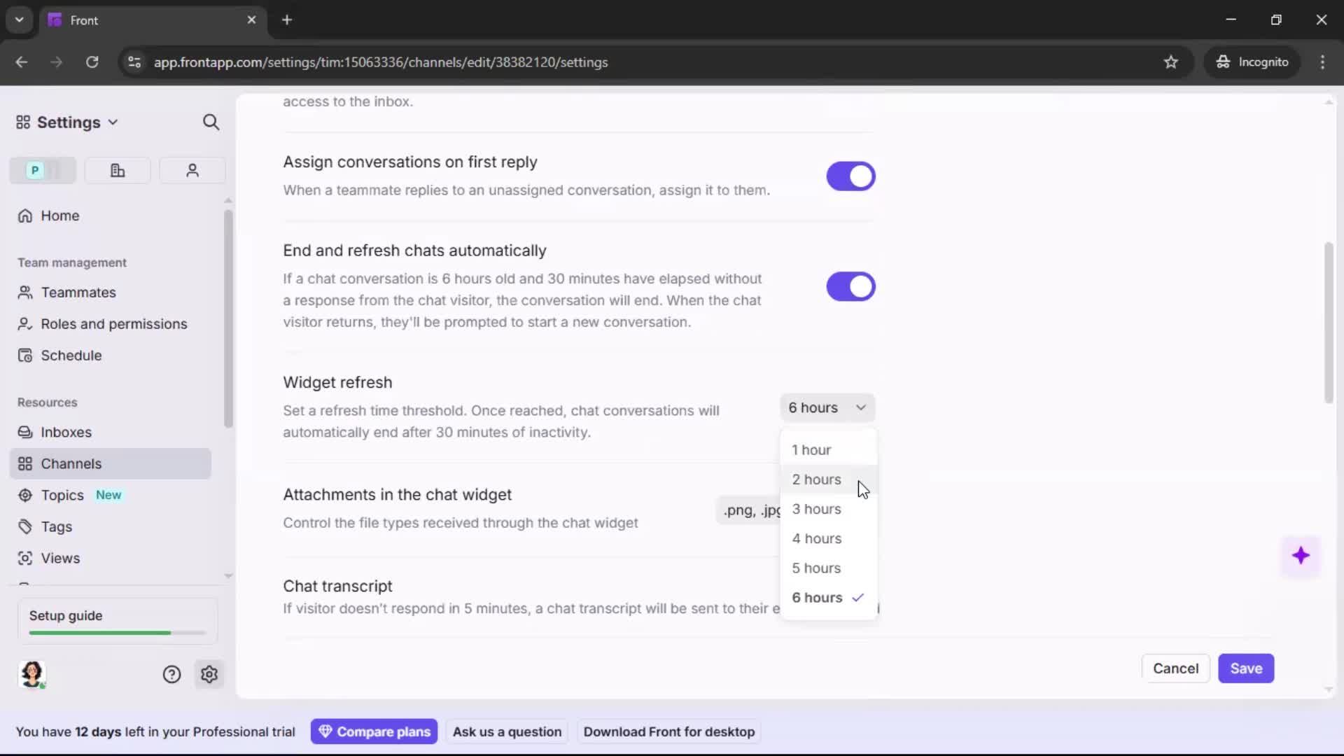 Installing a widget screenshot