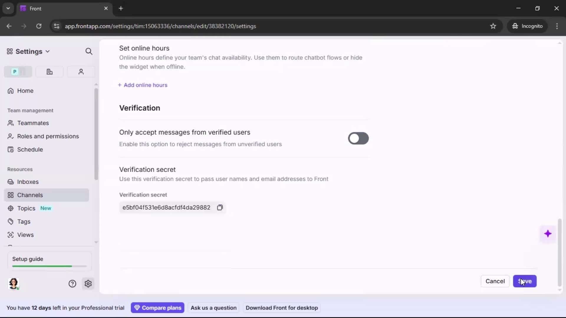 Installing a widget screenshot