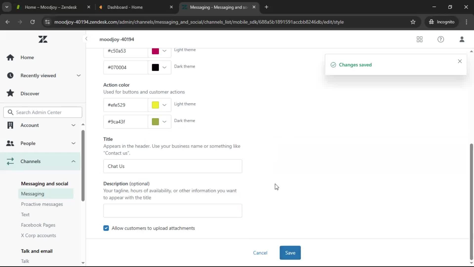 Installing a widget screenshot