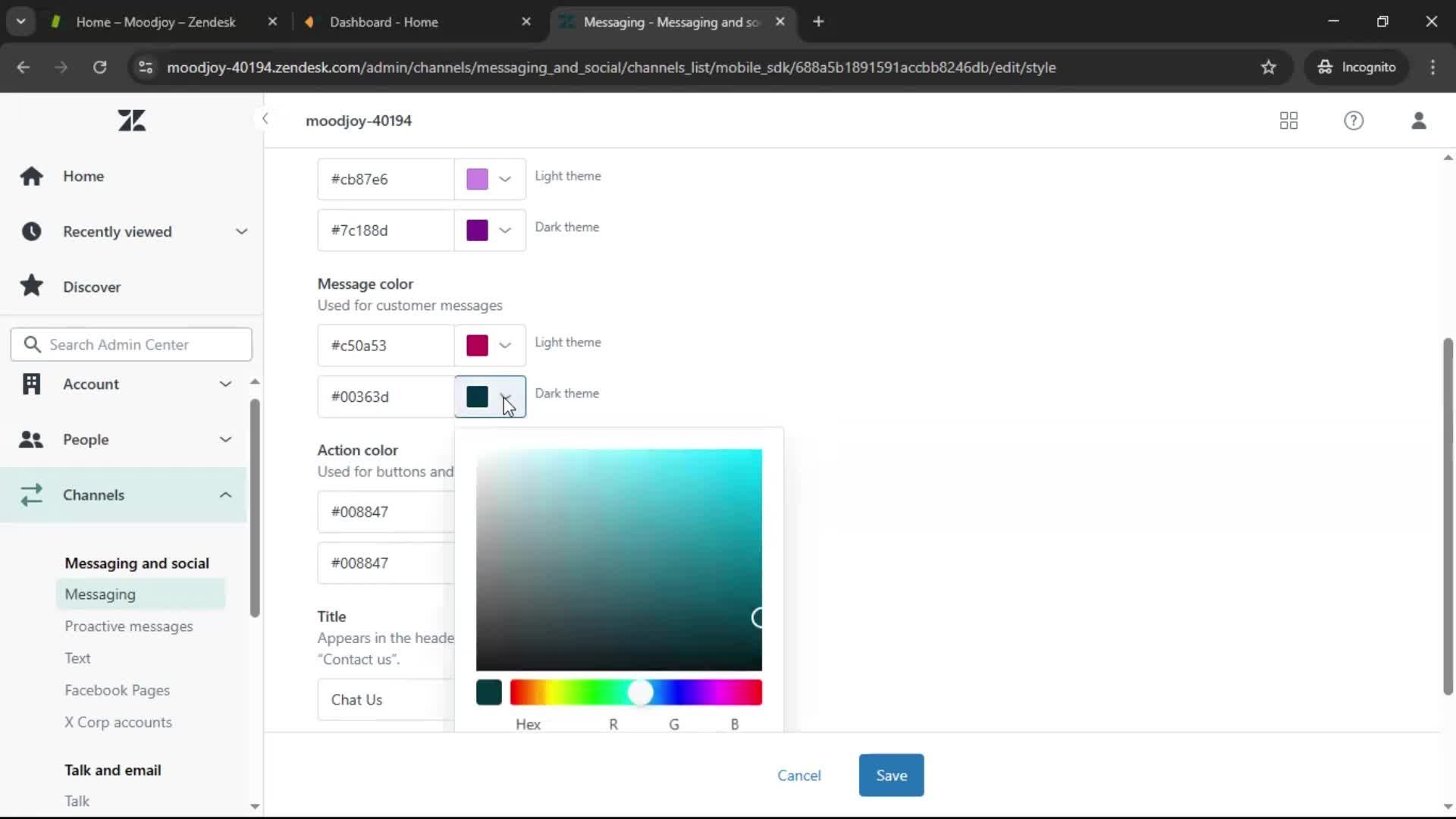 Installing a widget screenshot