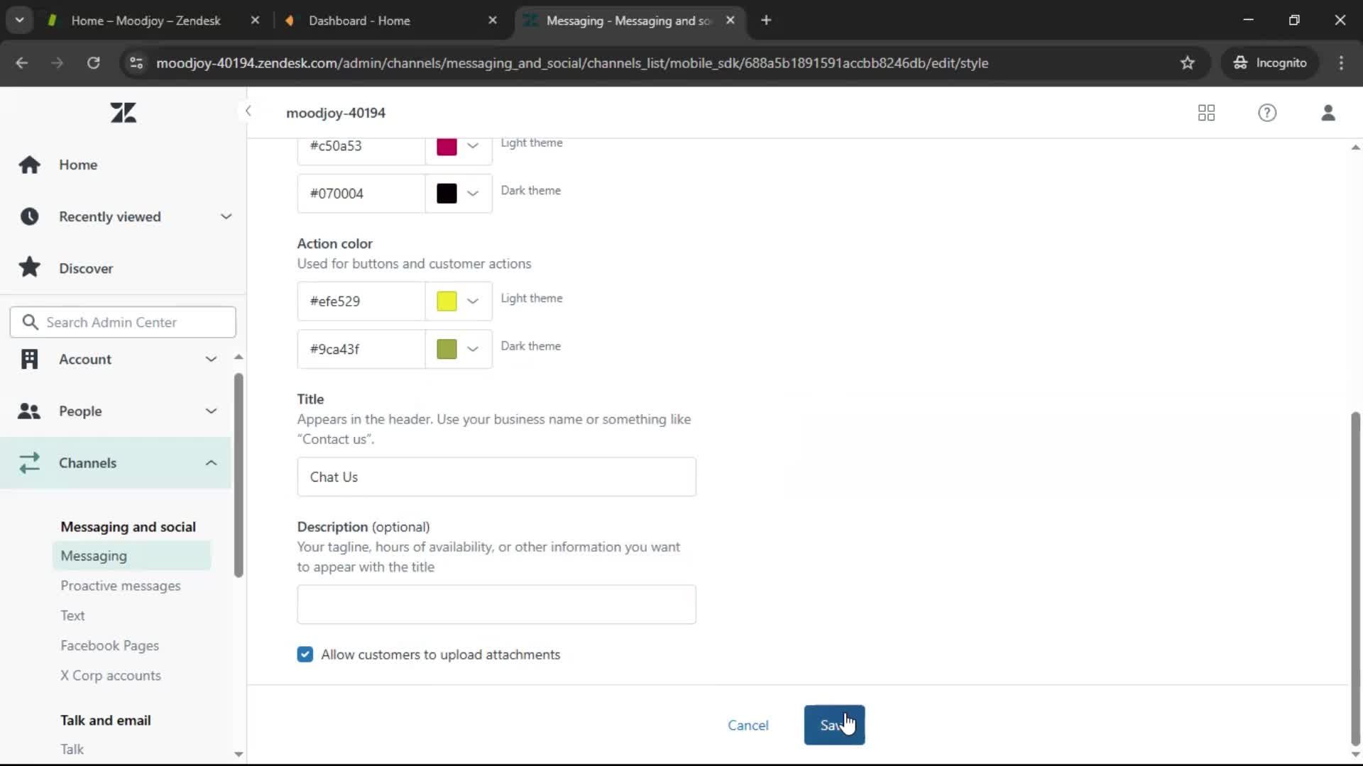 Installing a widget screenshot