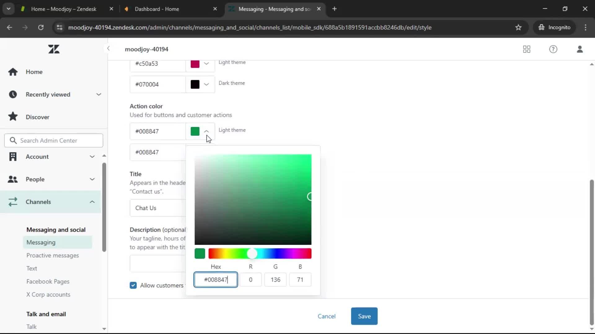 Installing a widget screenshot