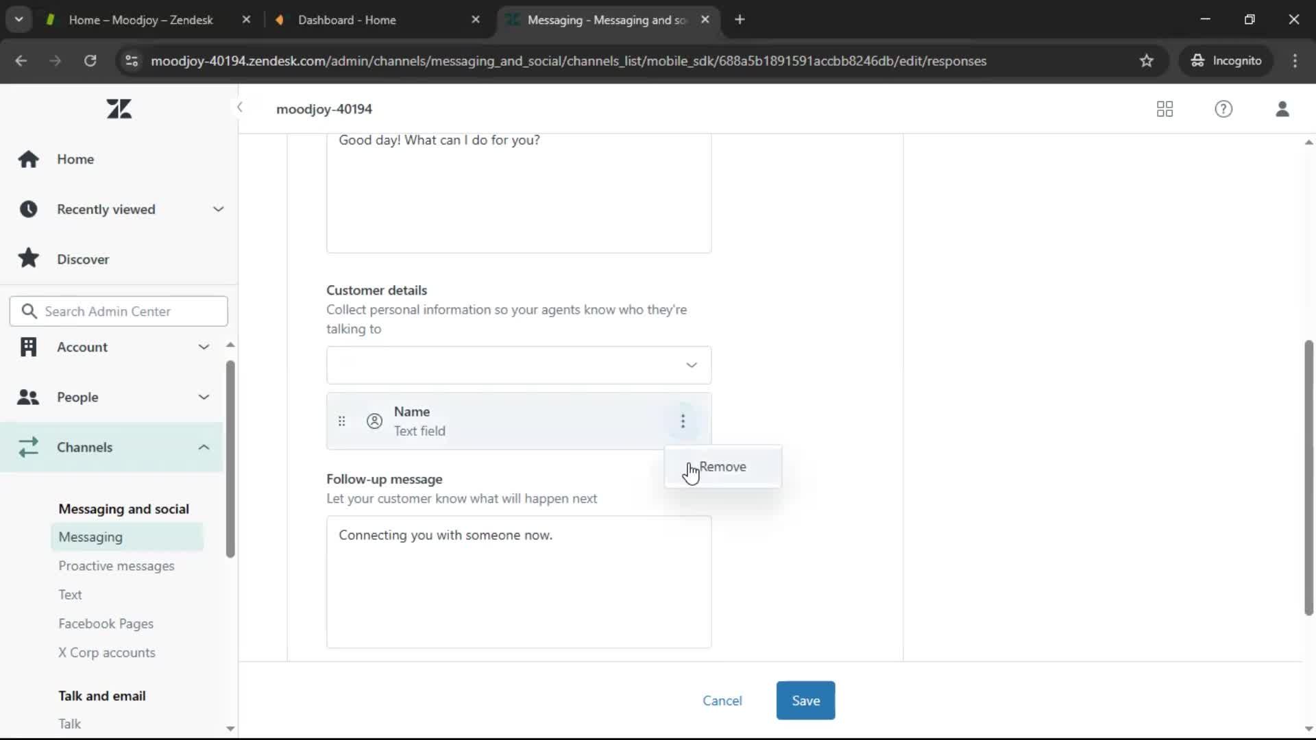 Installing a widget screenshot