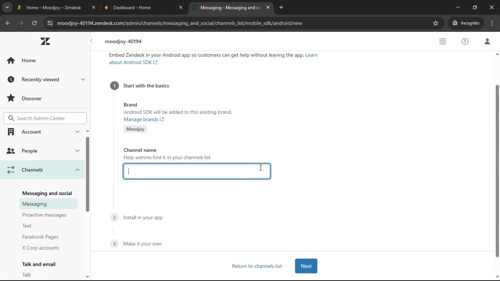 Installing a widget screenshot