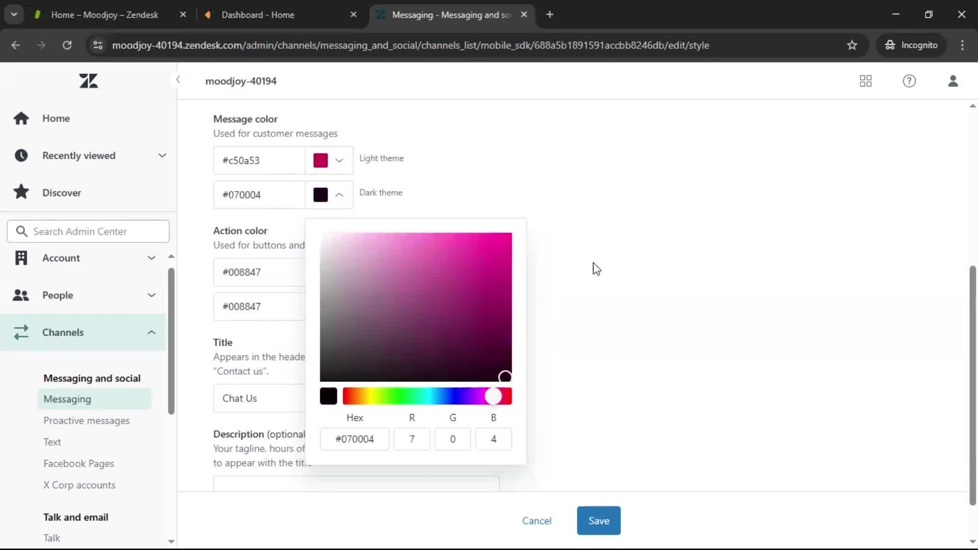 Installing a widget screenshot