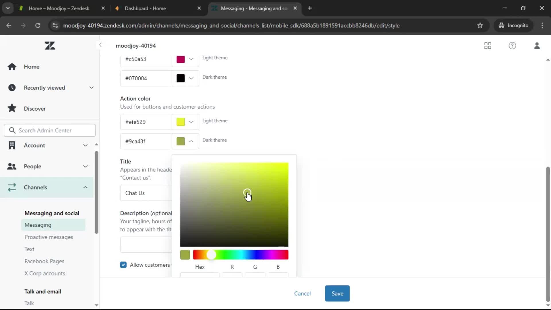 Installing a widget screenshot