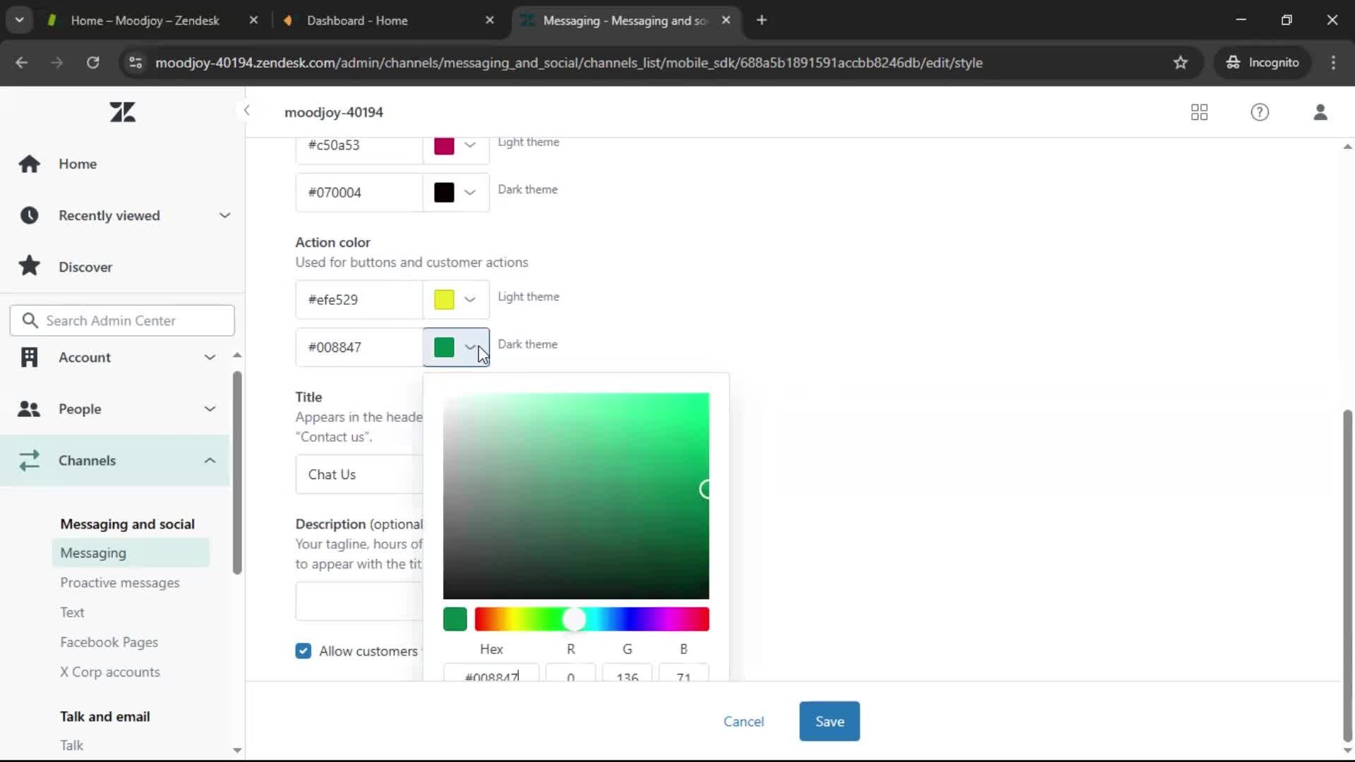 Installing a widget screenshot