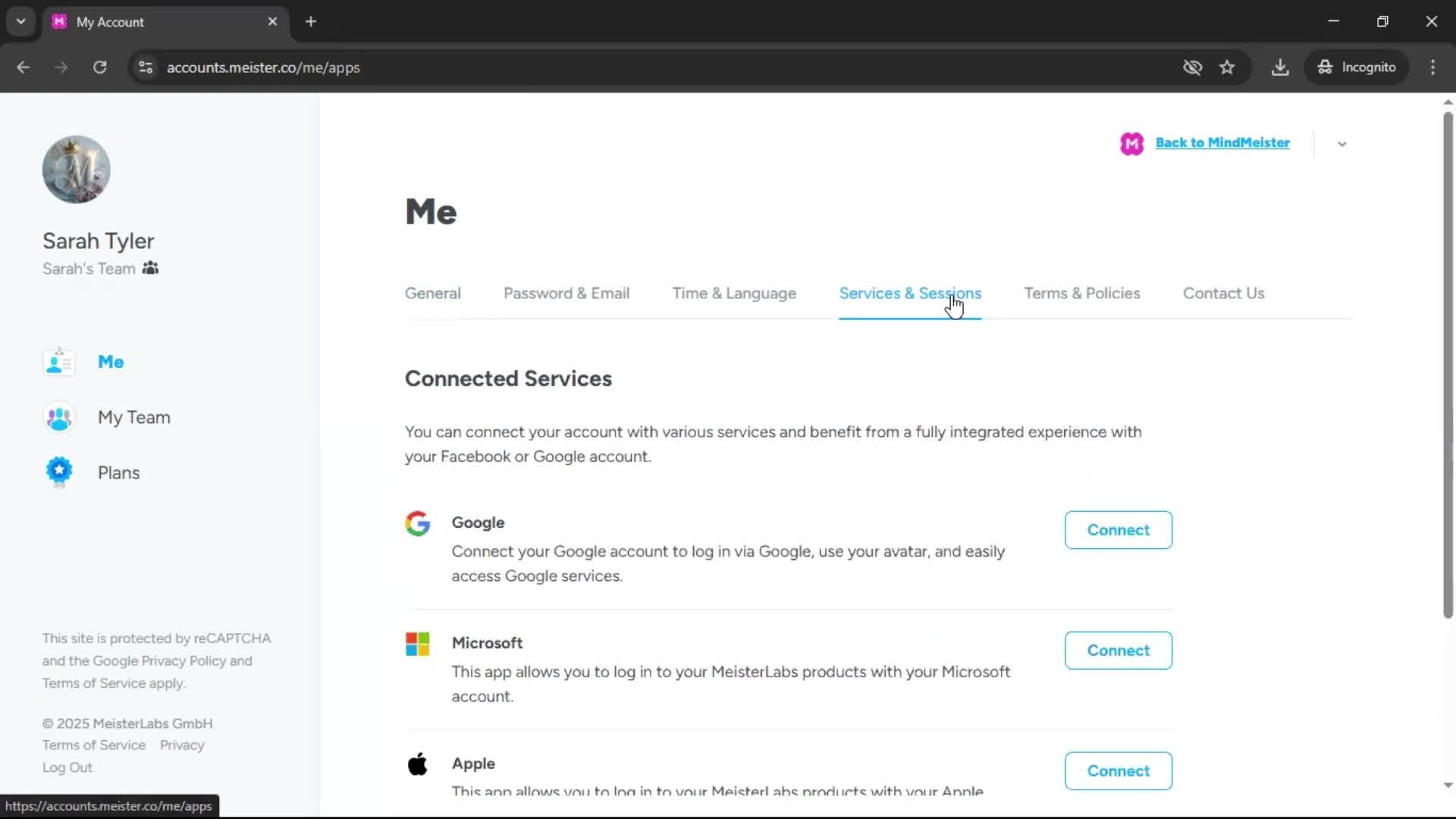 Integrations screenshot