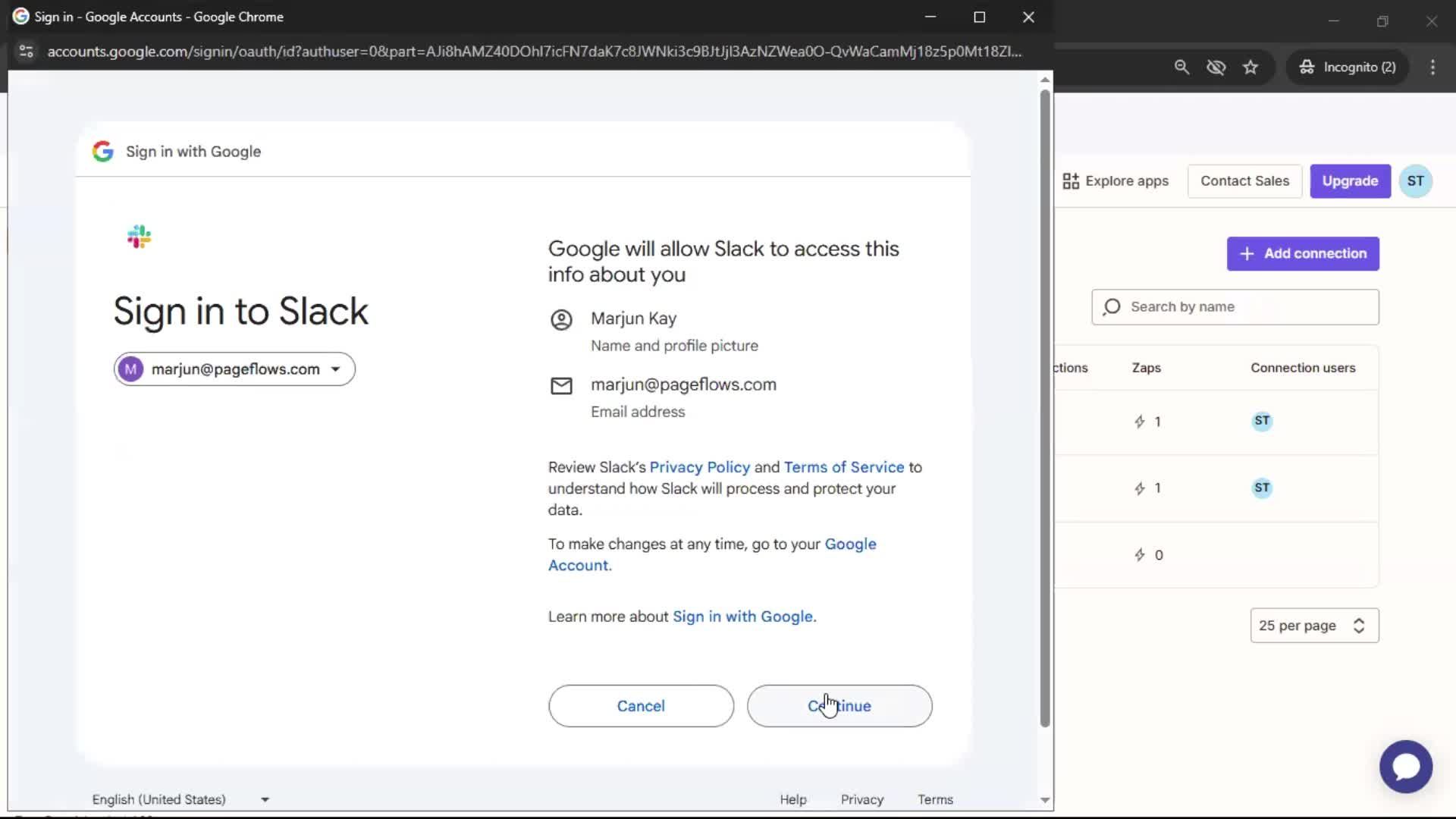 Integrations screenshot