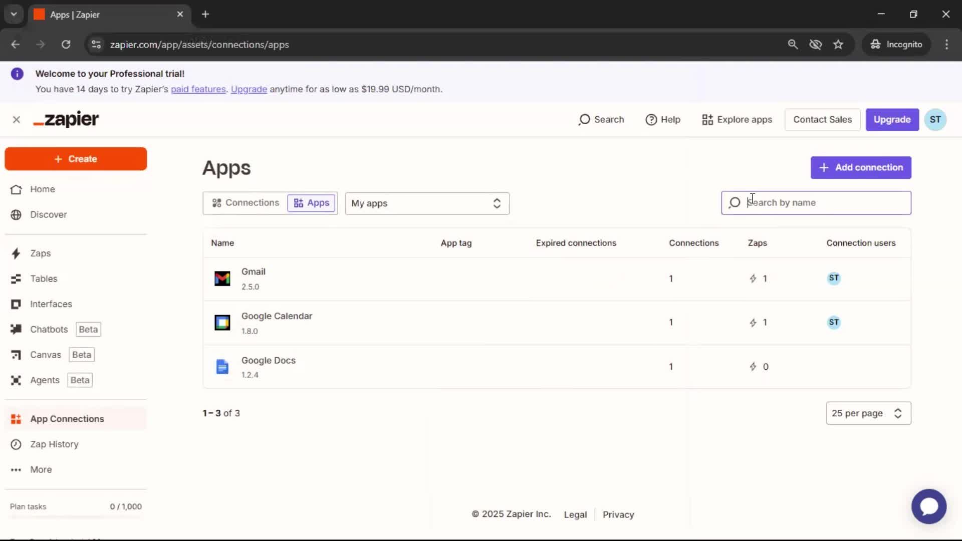 Integrations screenshot