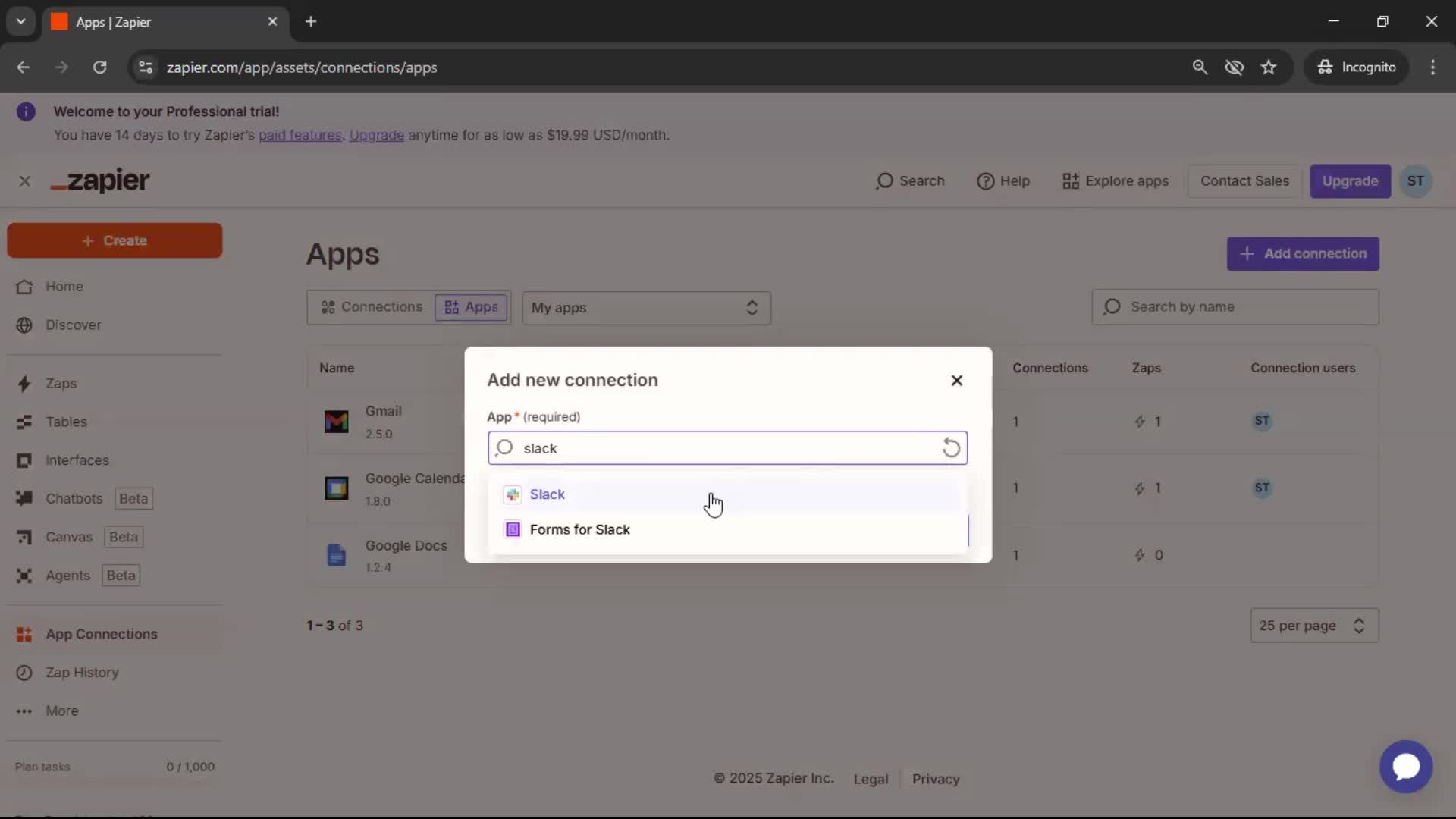 Integrations screenshot