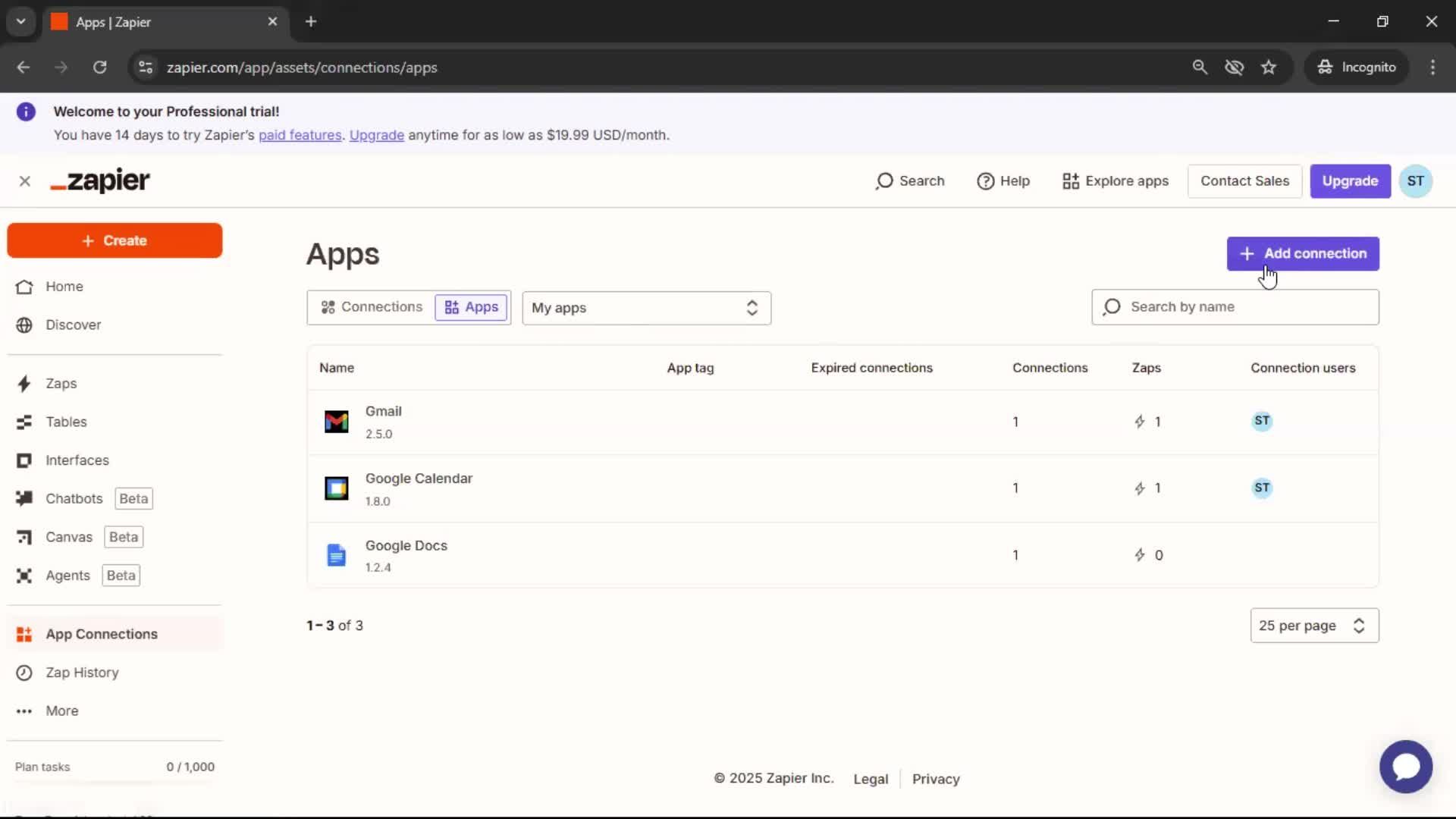 Integrations screenshot