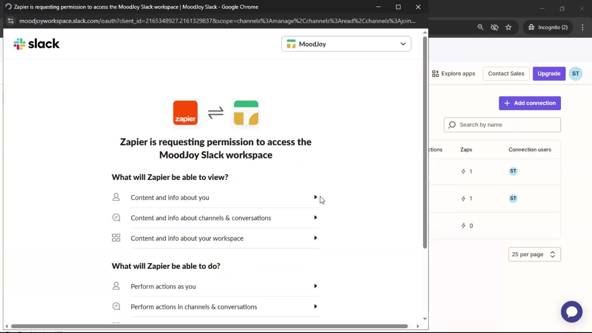 Integrations screenshot