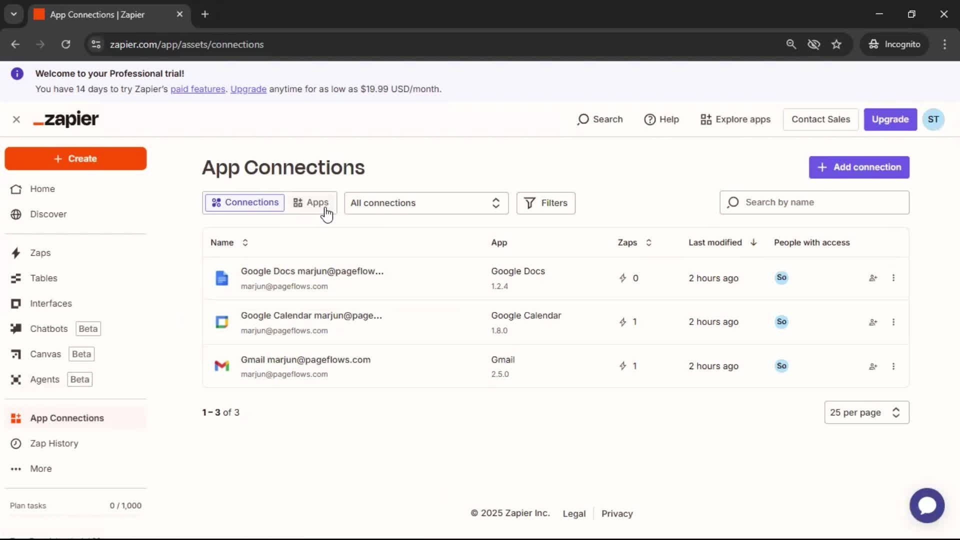 Integrations screenshot