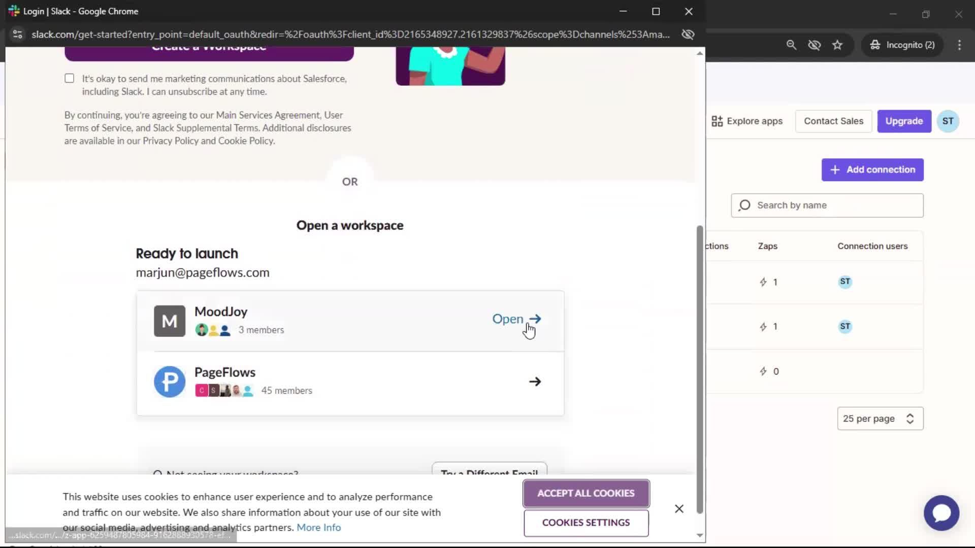 Integrations screenshot