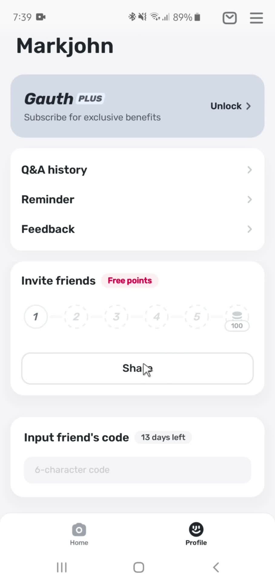 Inviting people screenshot