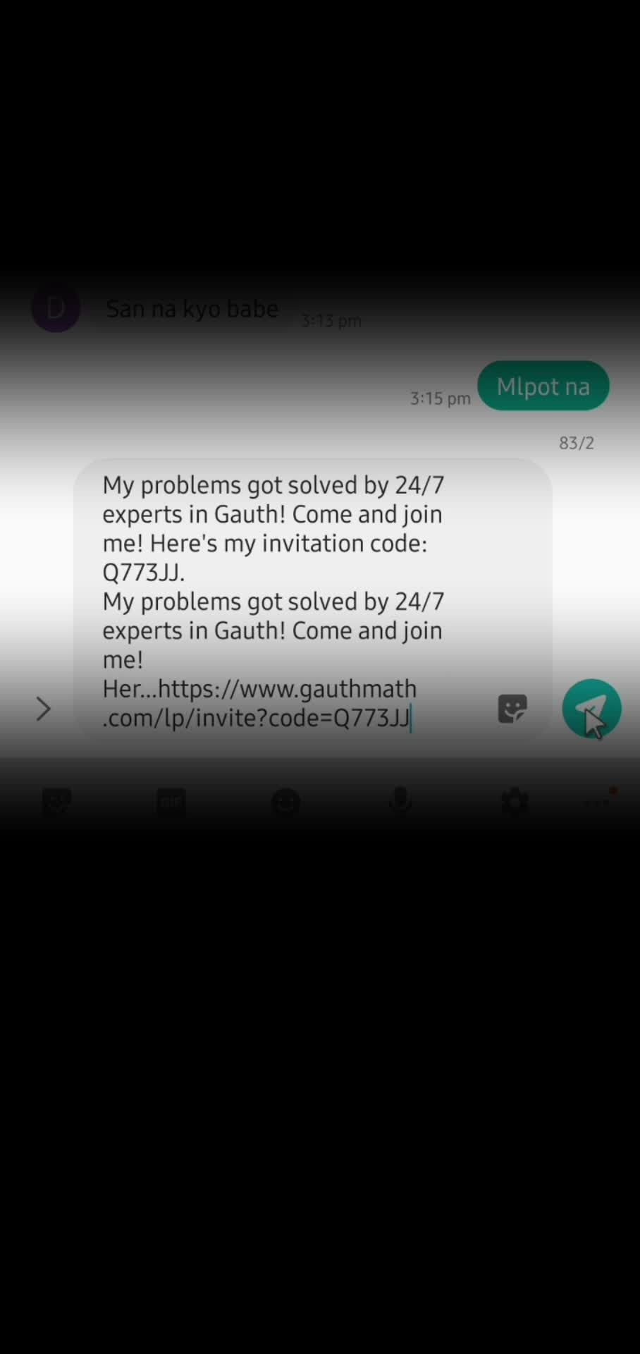 Inviting people screenshot