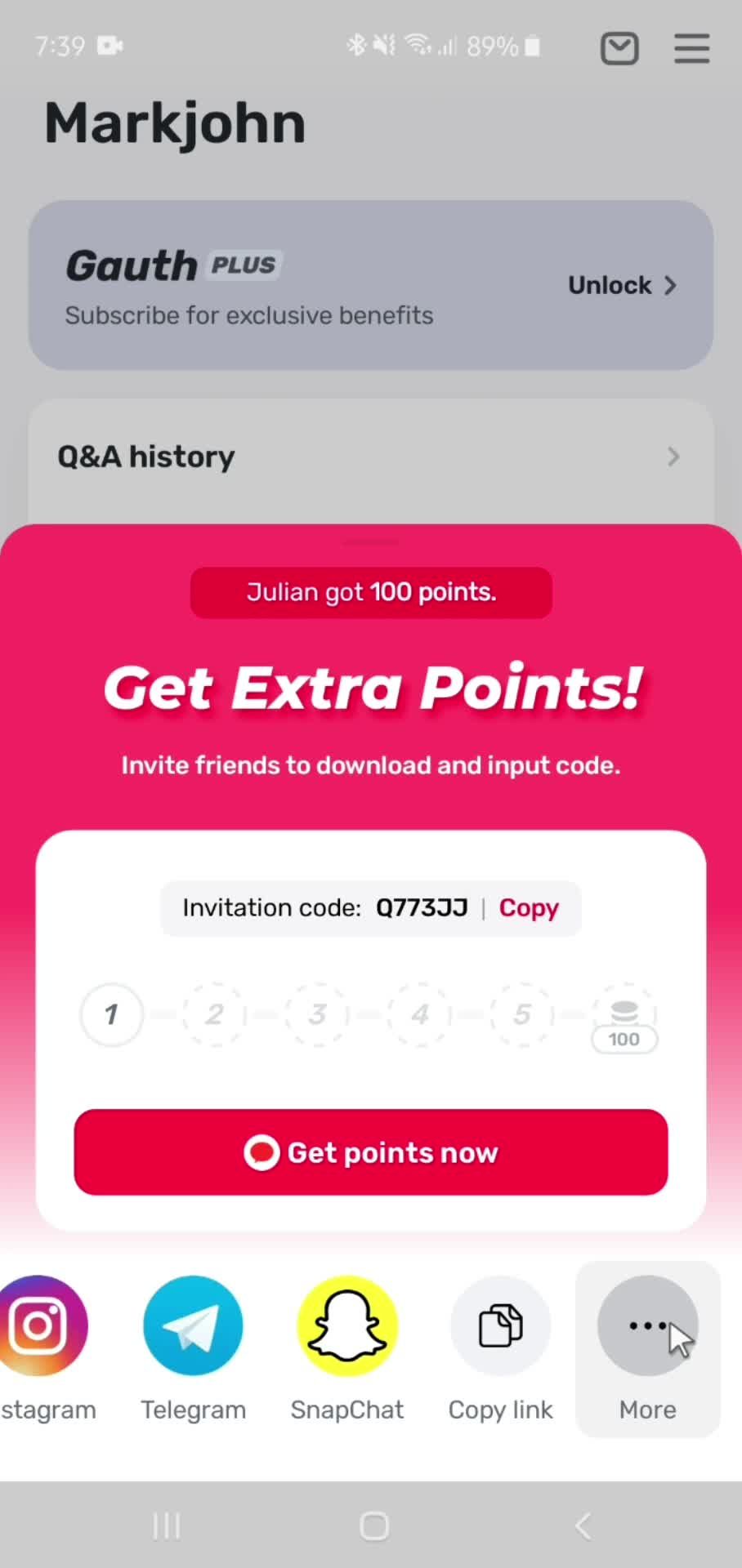 Inviting people screenshot