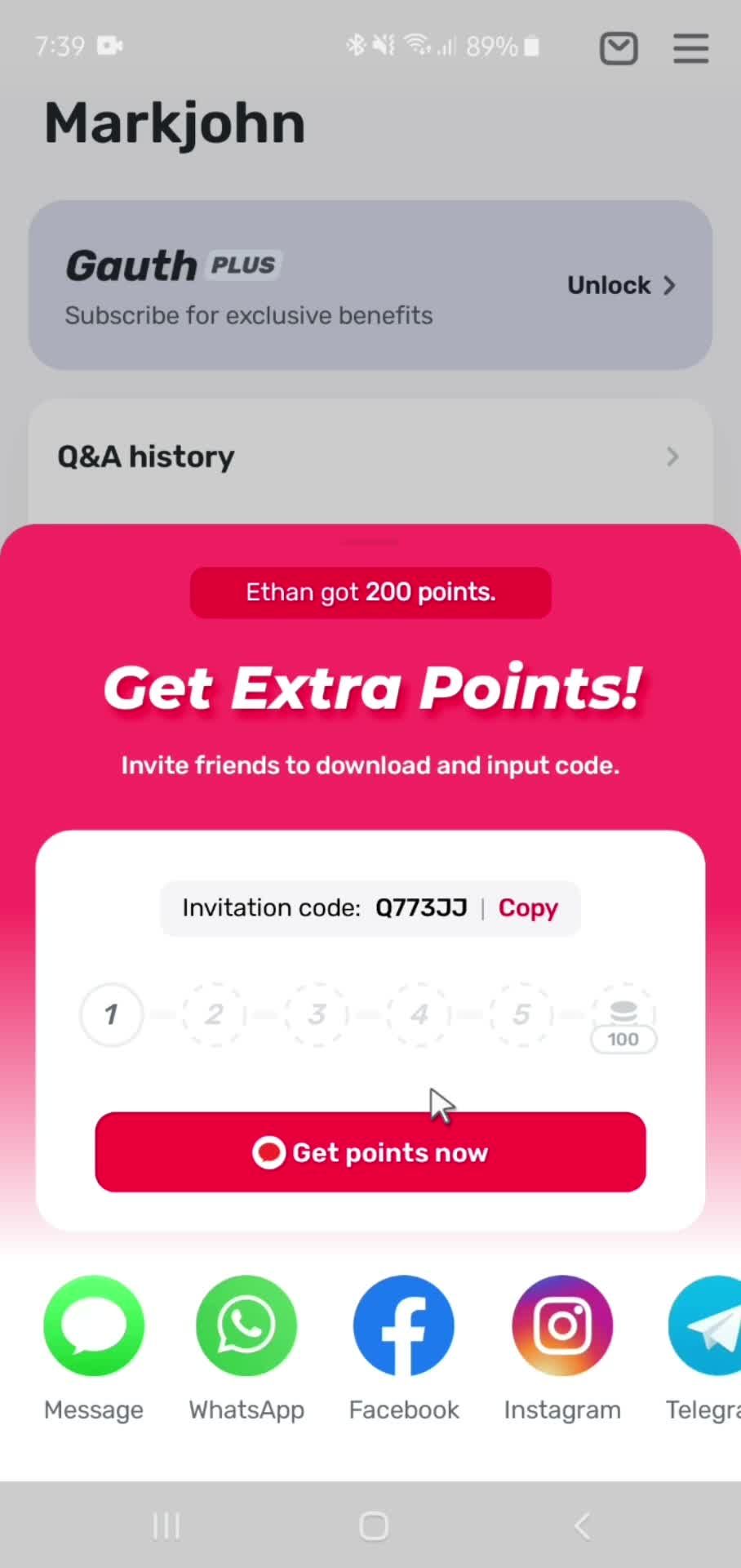 Inviting people screenshot