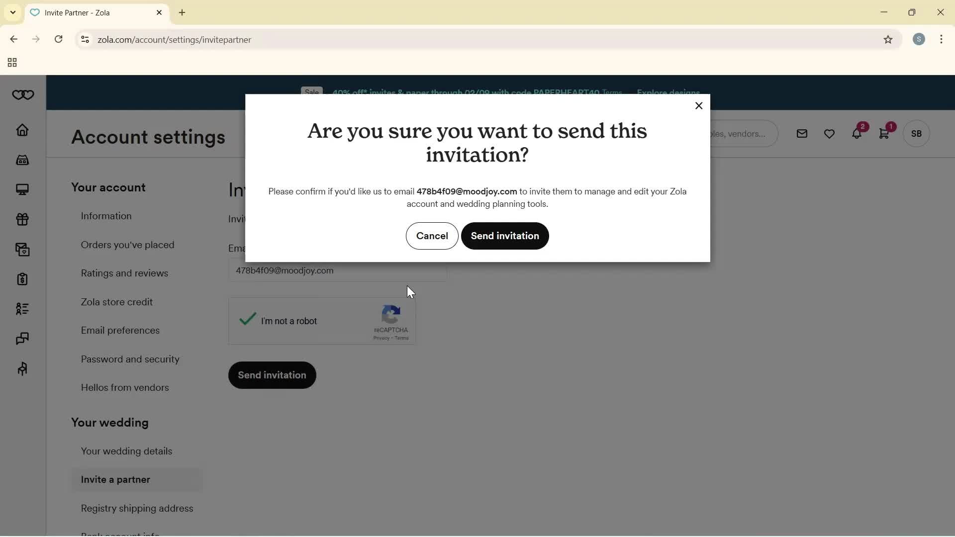 Inviting people screenshot
