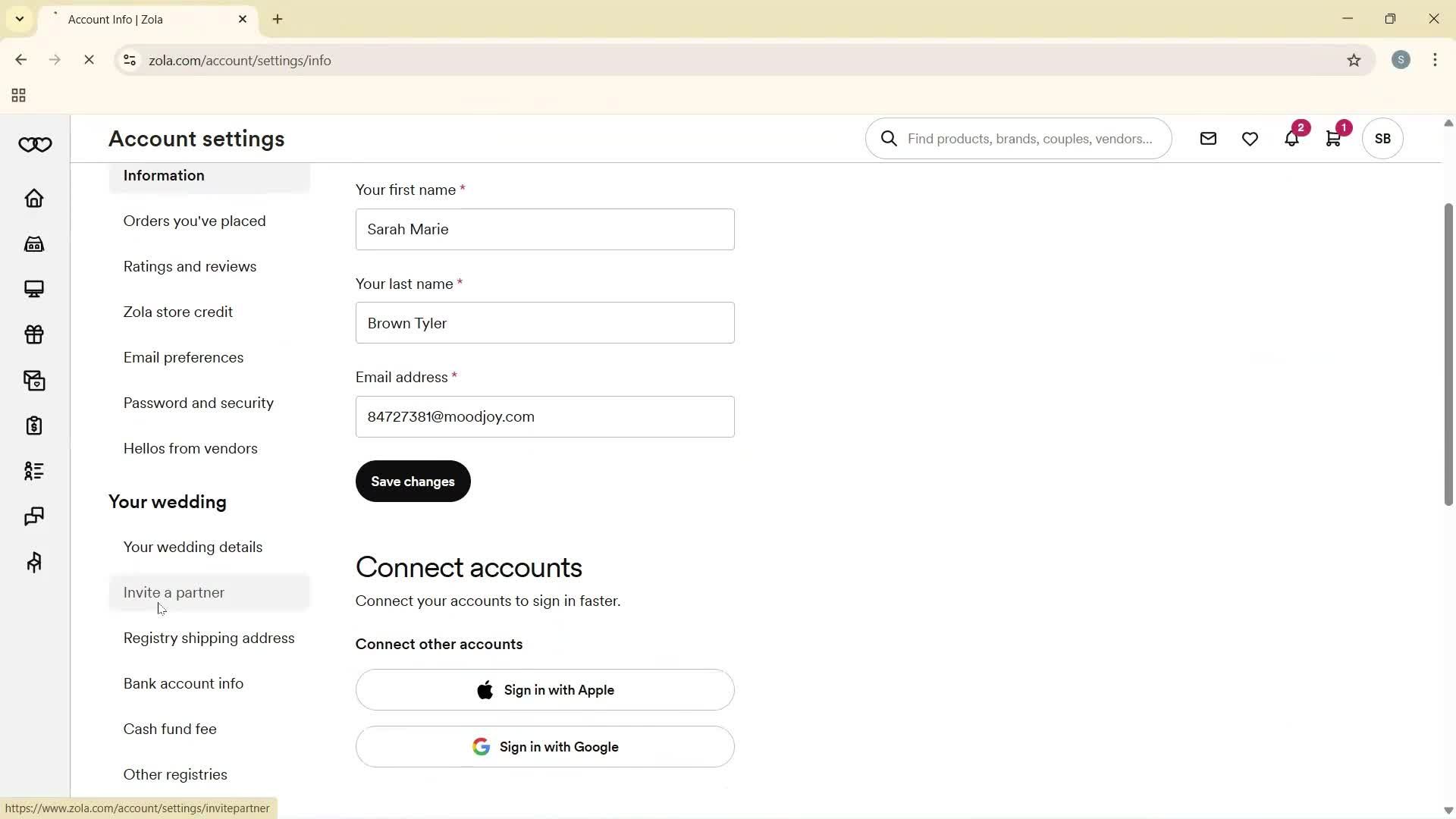 Inviting people screenshot