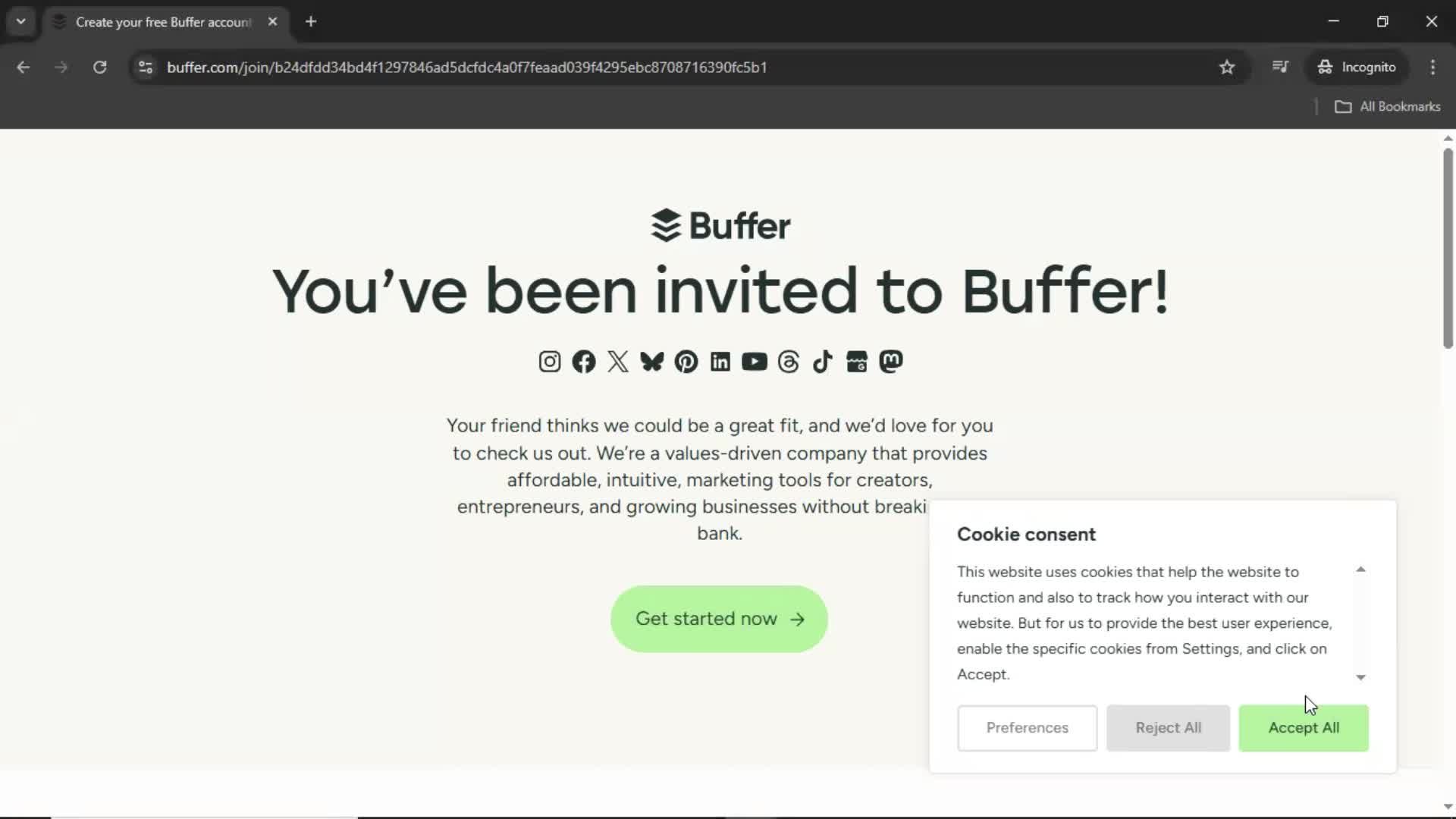 Inviting people screenshot