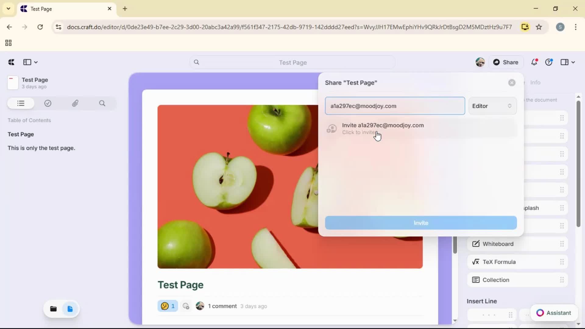 Inviting people screenshot