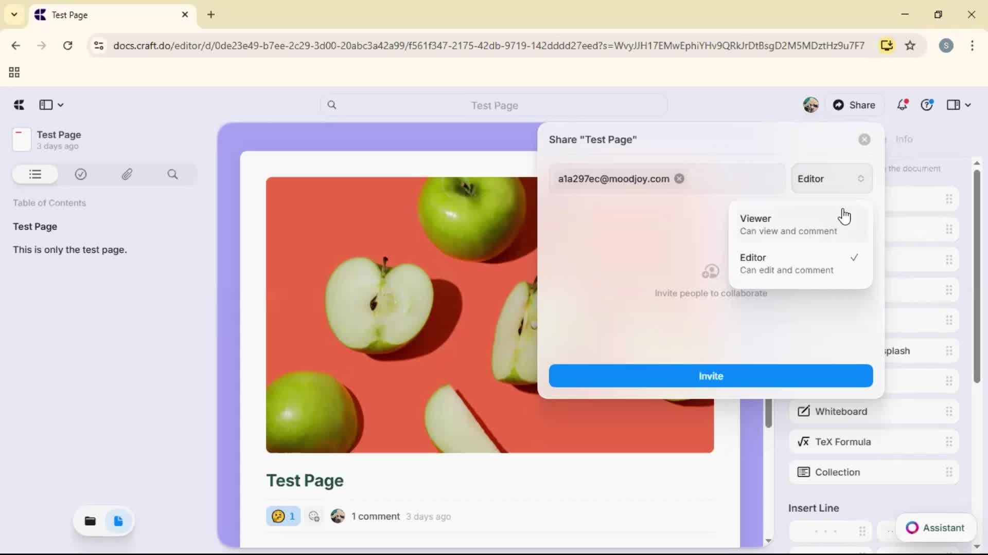 Inviting people screenshot