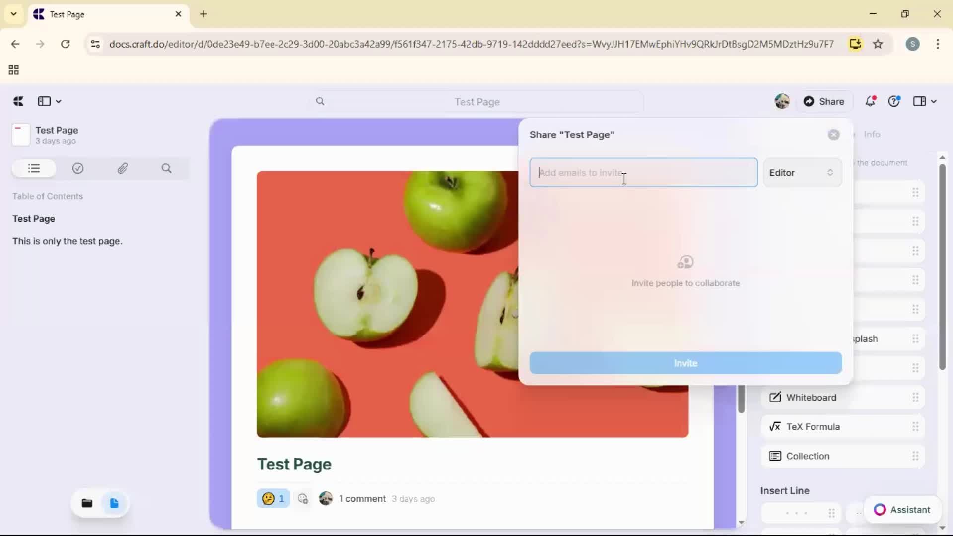 Inviting people screenshot