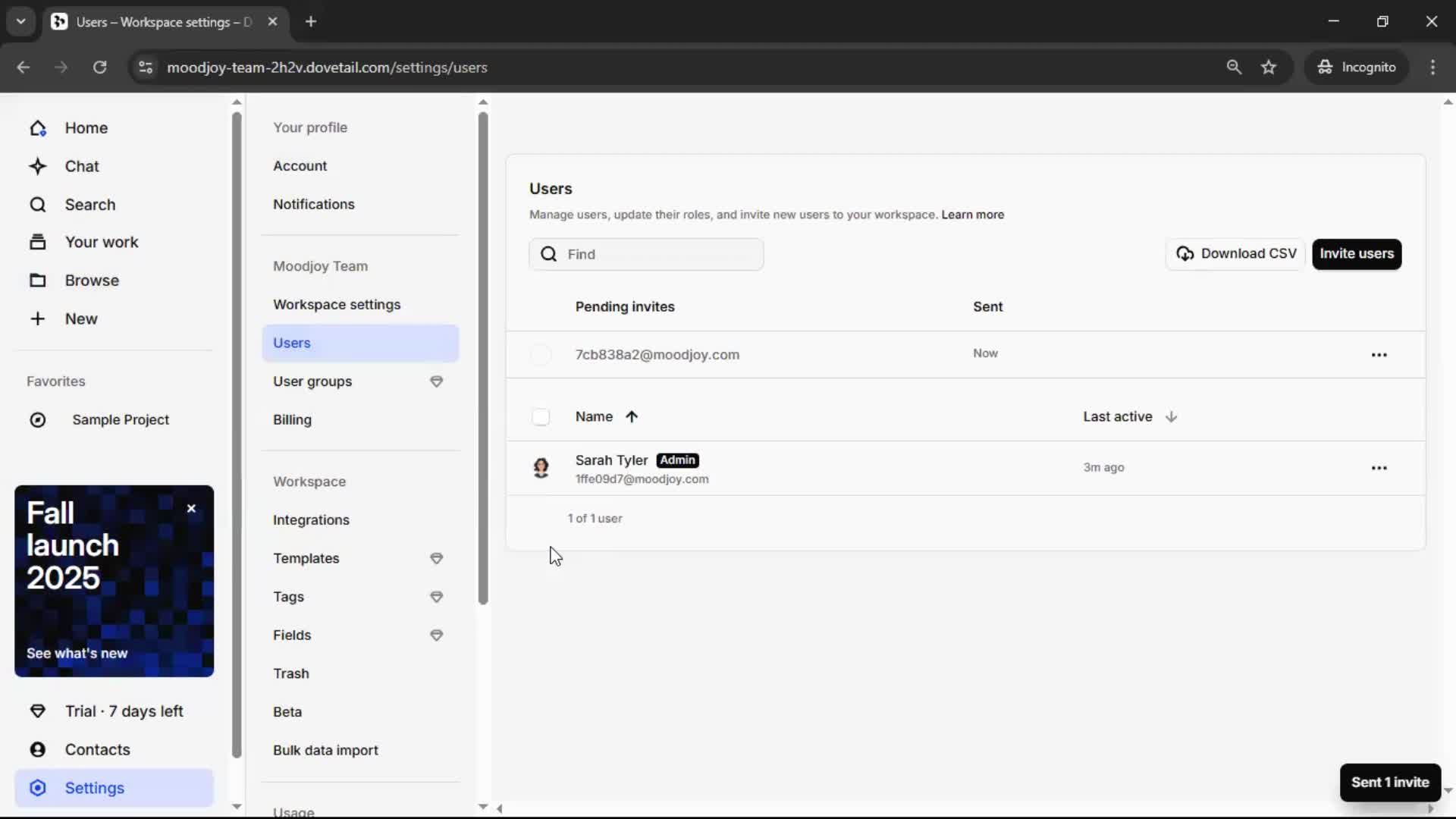 Inviting people screenshot