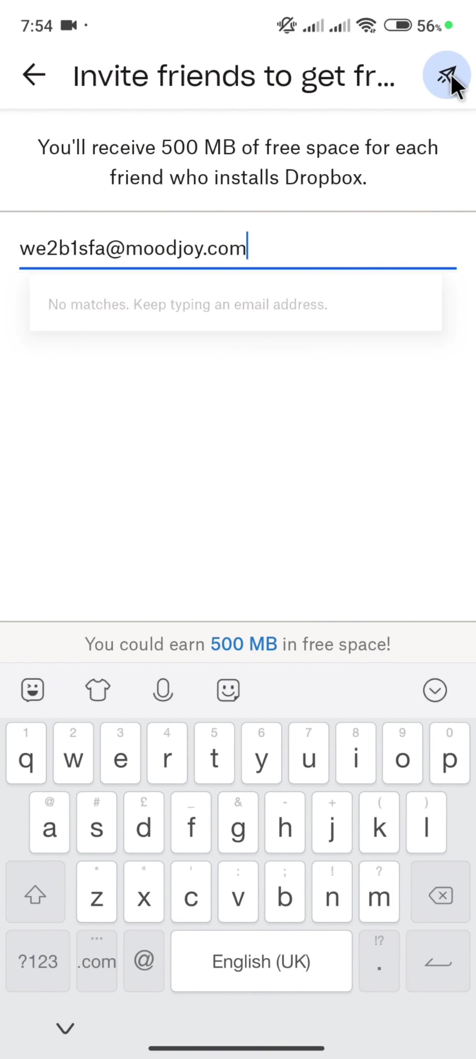 Inviting people screenshot