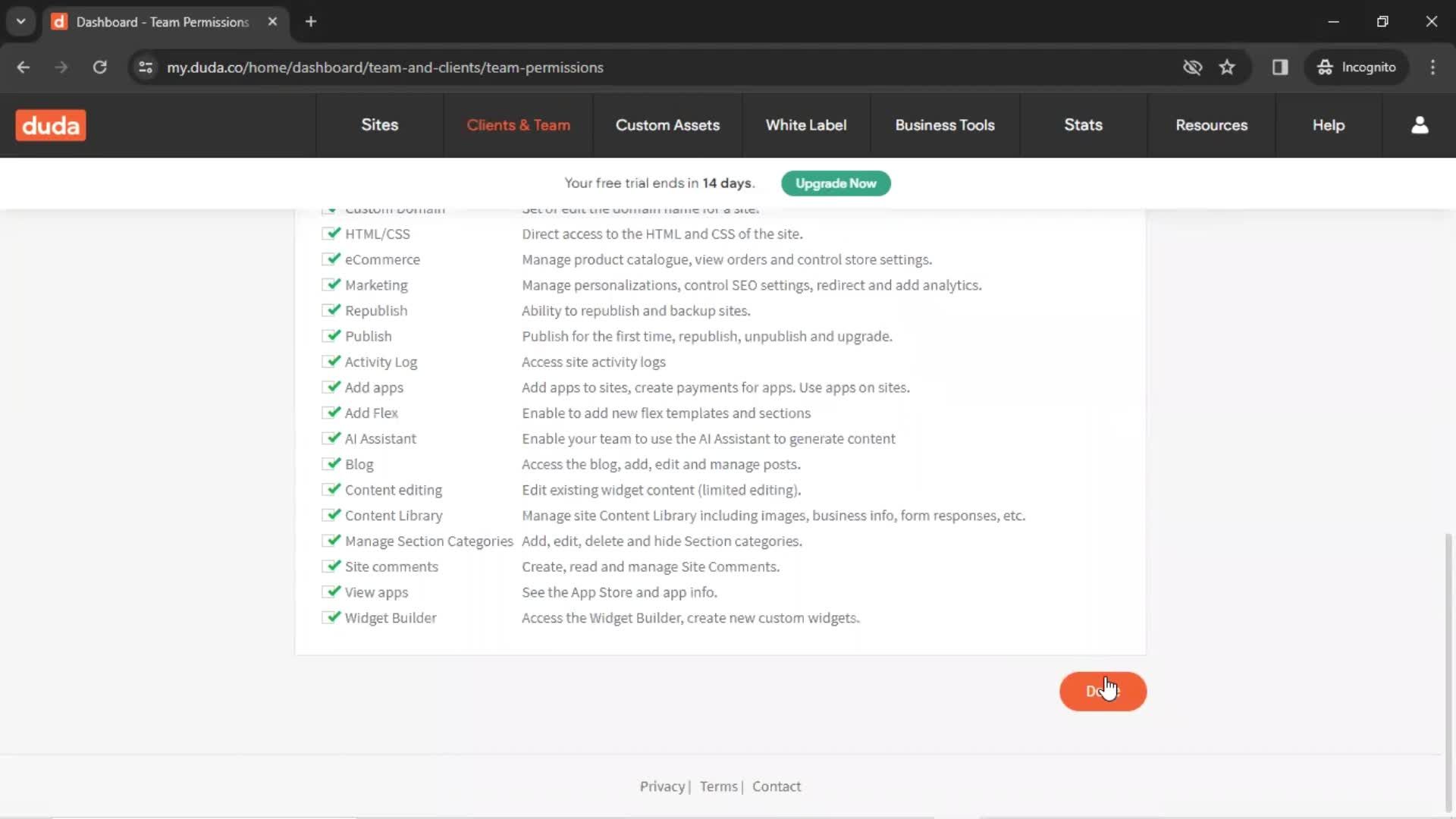 Inviting people screenshot