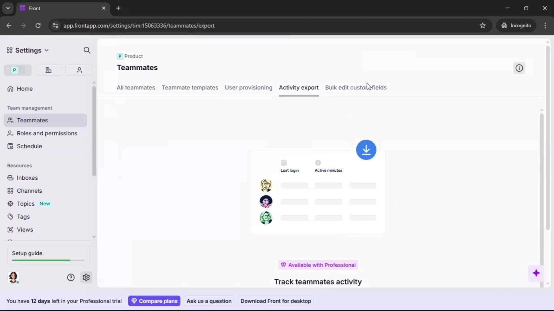Inviting people screenshot