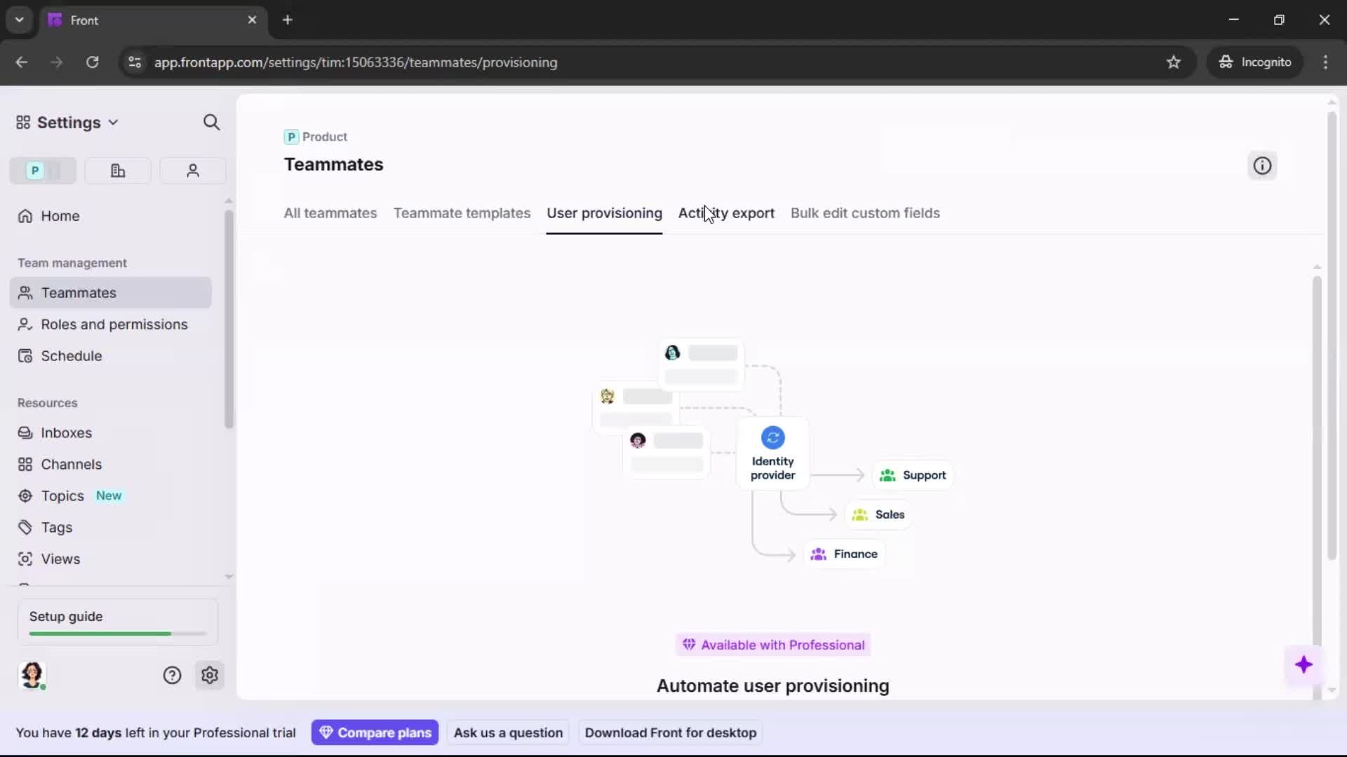 Inviting people screenshot