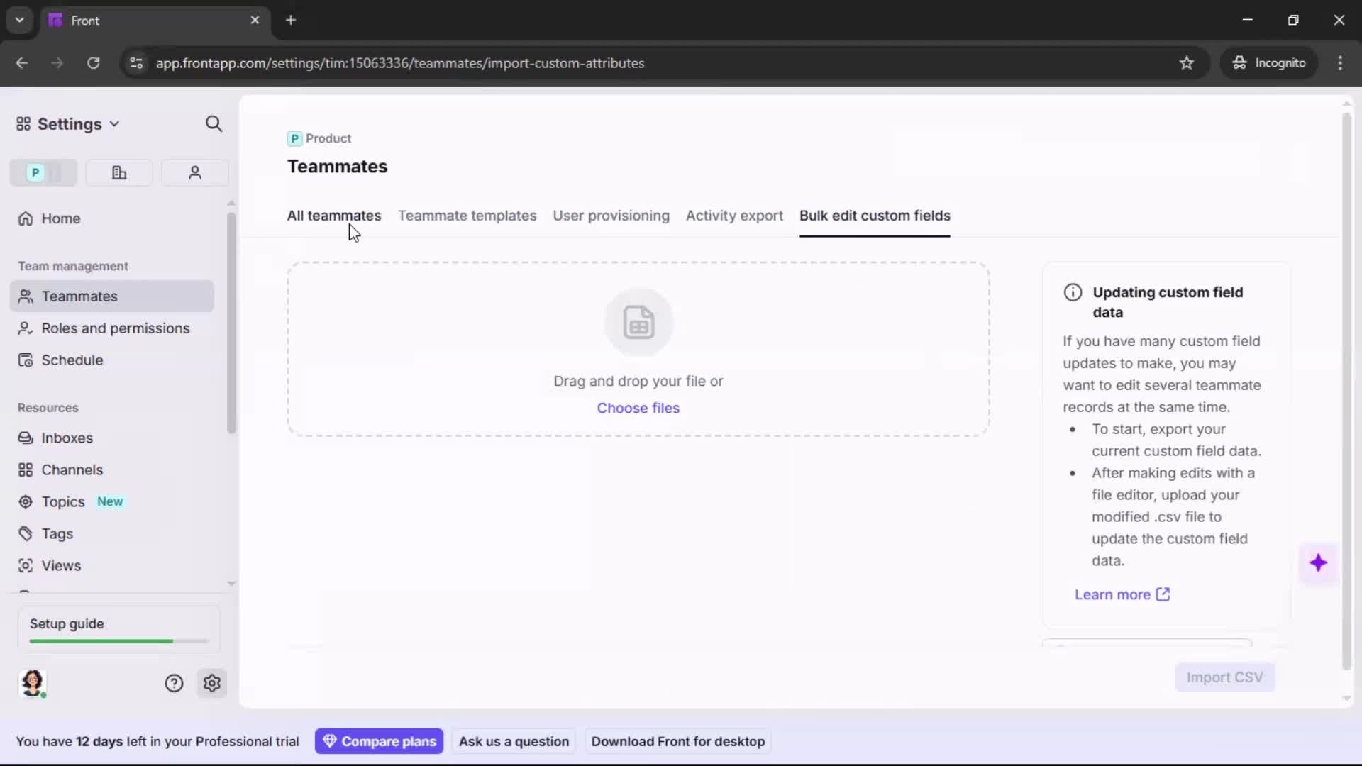Inviting people screenshot