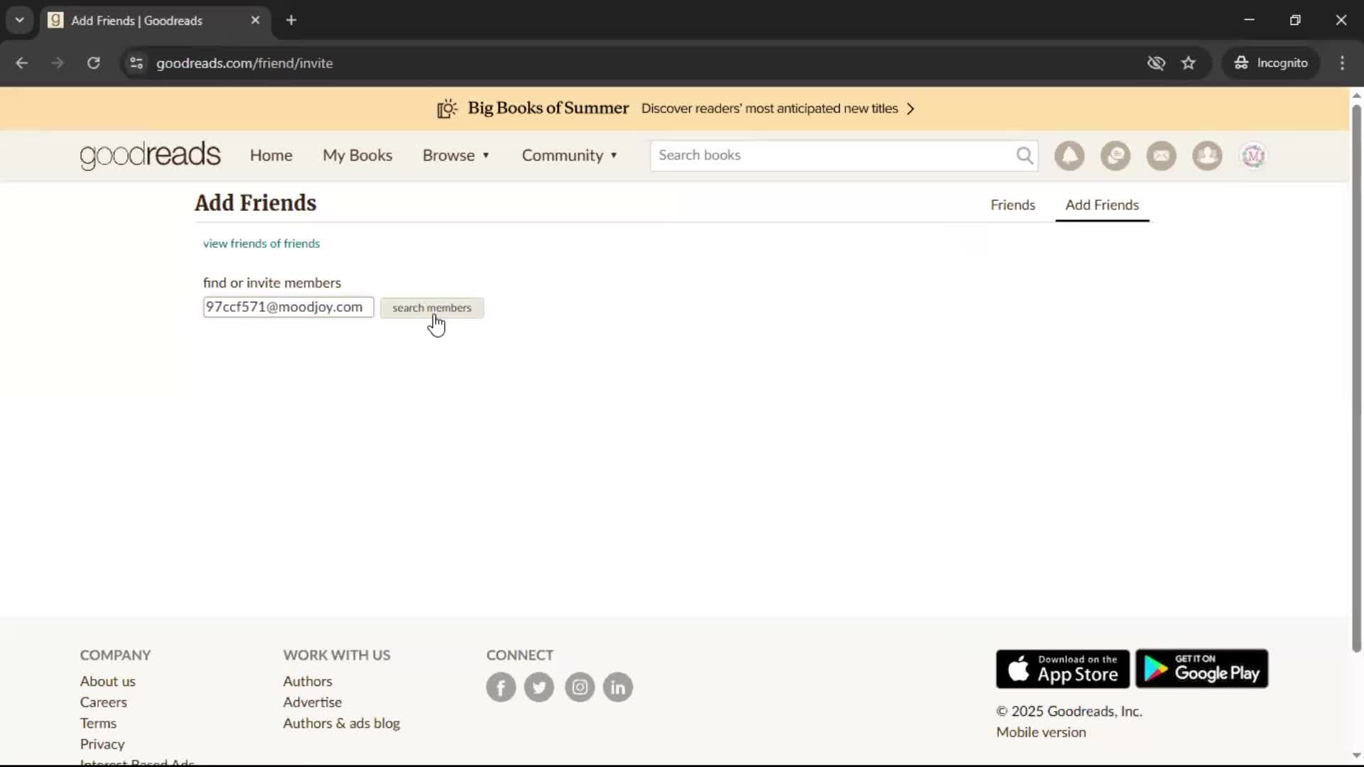 Inviting people screenshot