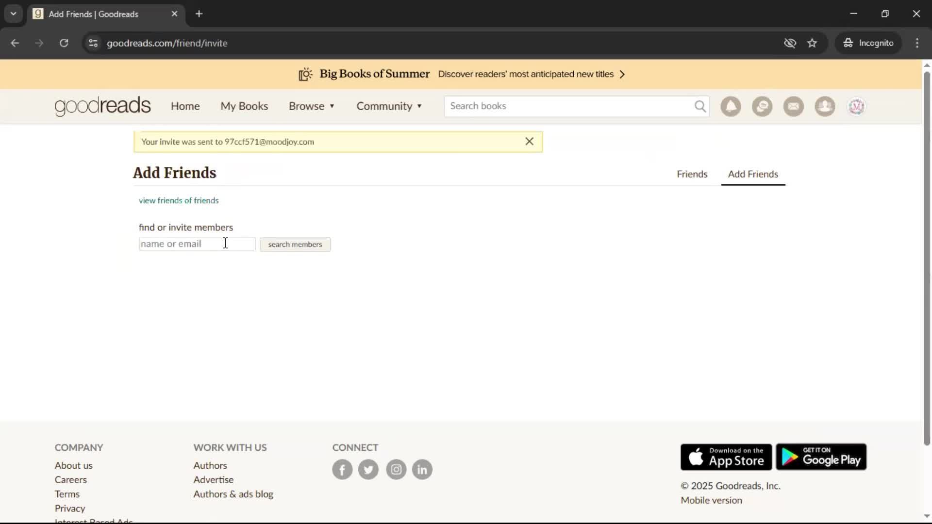 Inviting people screenshot