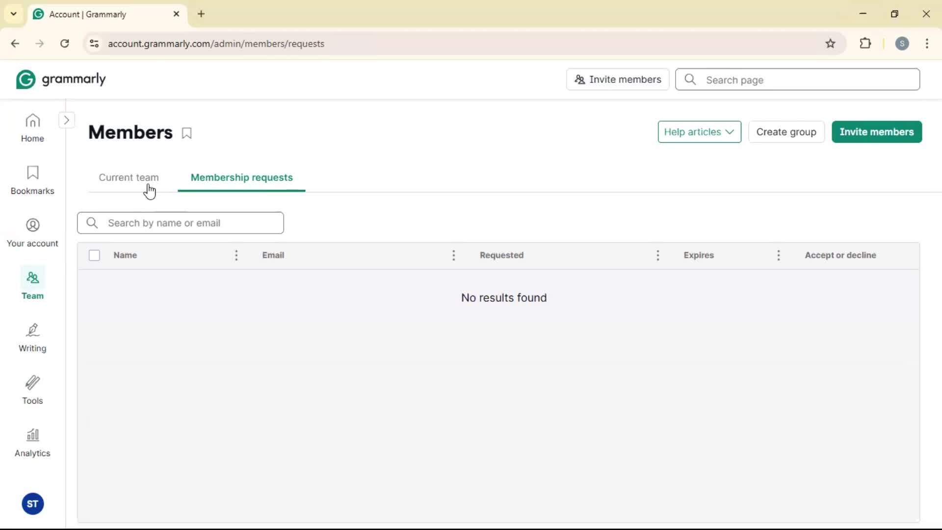 Inviting people screenshot